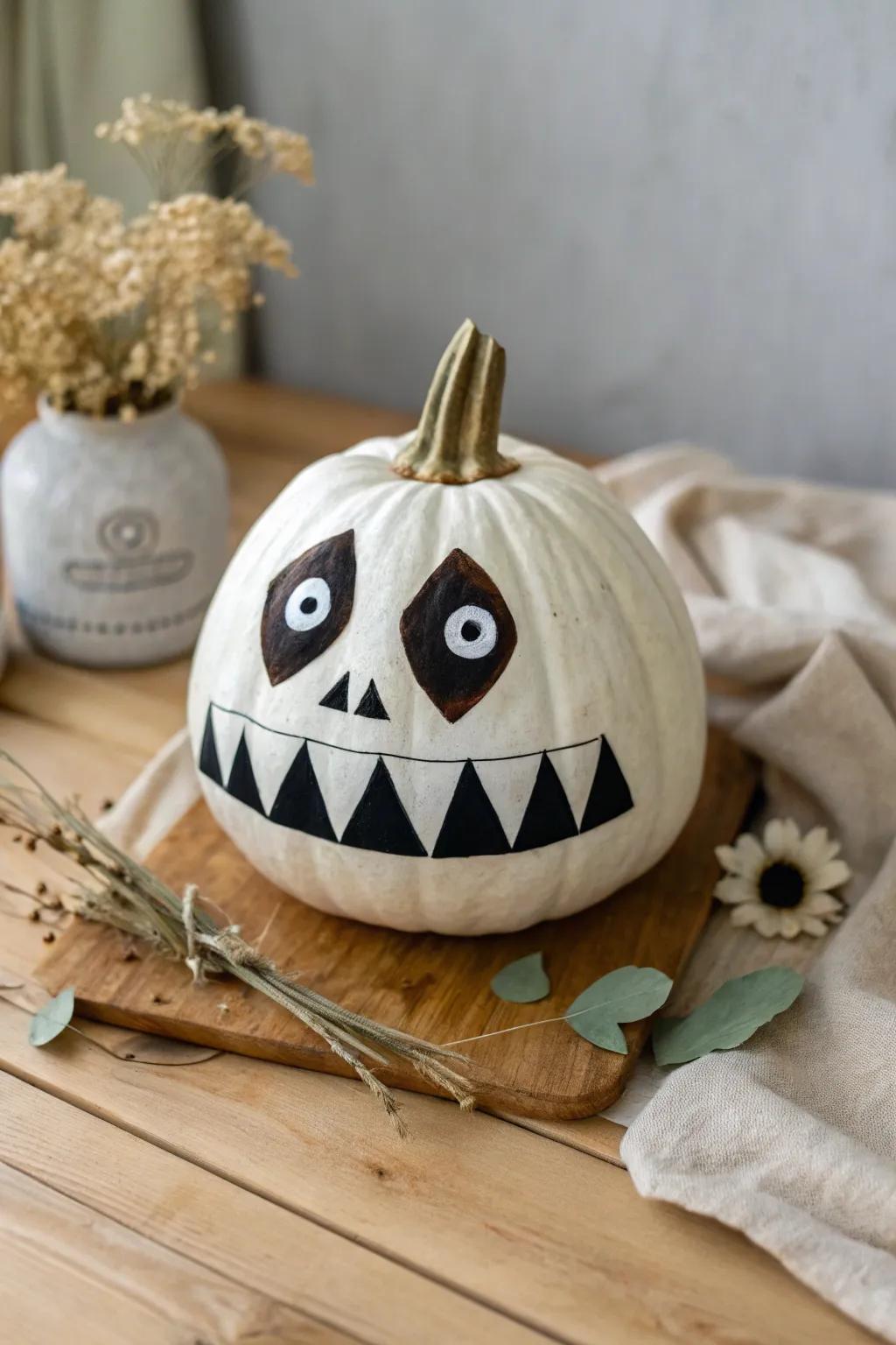 Unleash your creativity with these simple monster face pumpkin designs, perfect for a chic, minimalist aesthetic!