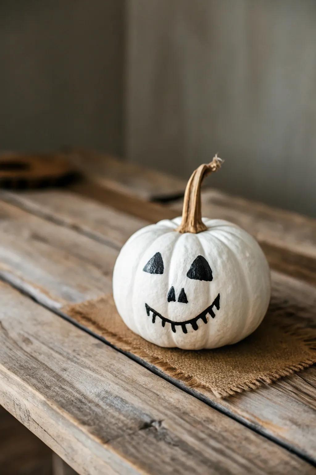Embrace the playful spirit of Halloween with minimalist Jack-o'-Lantern faces!