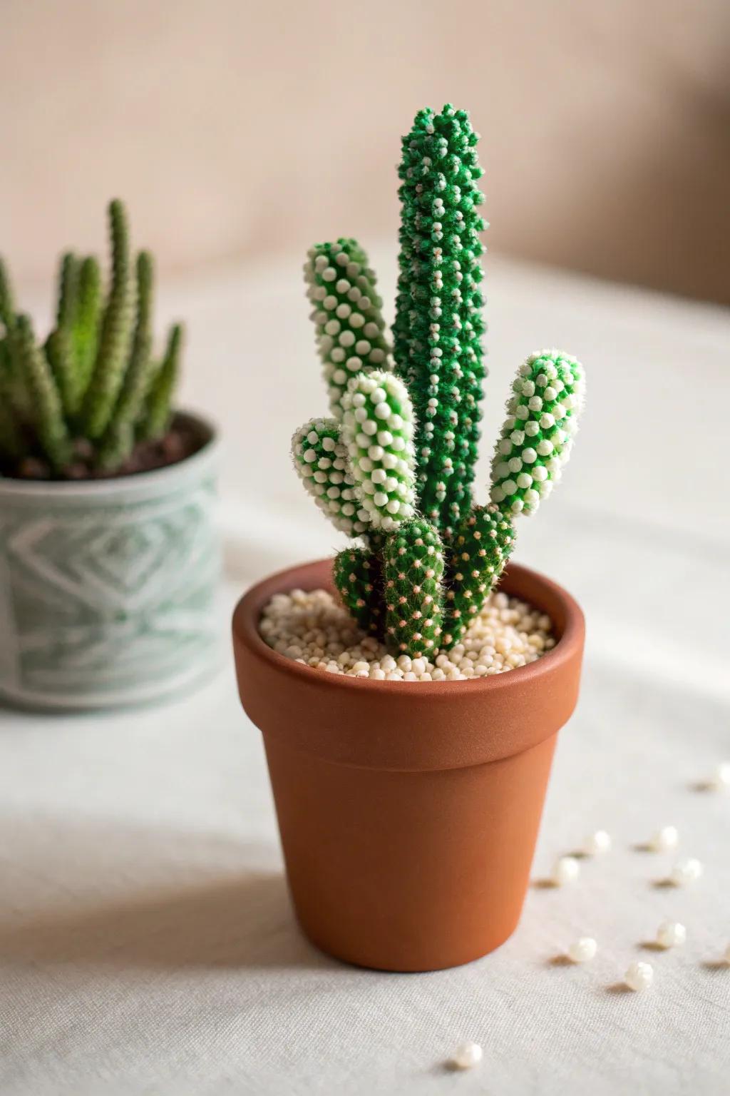 Bring a touch of nature to your space with this charming Perler bead cactus—no watering required!