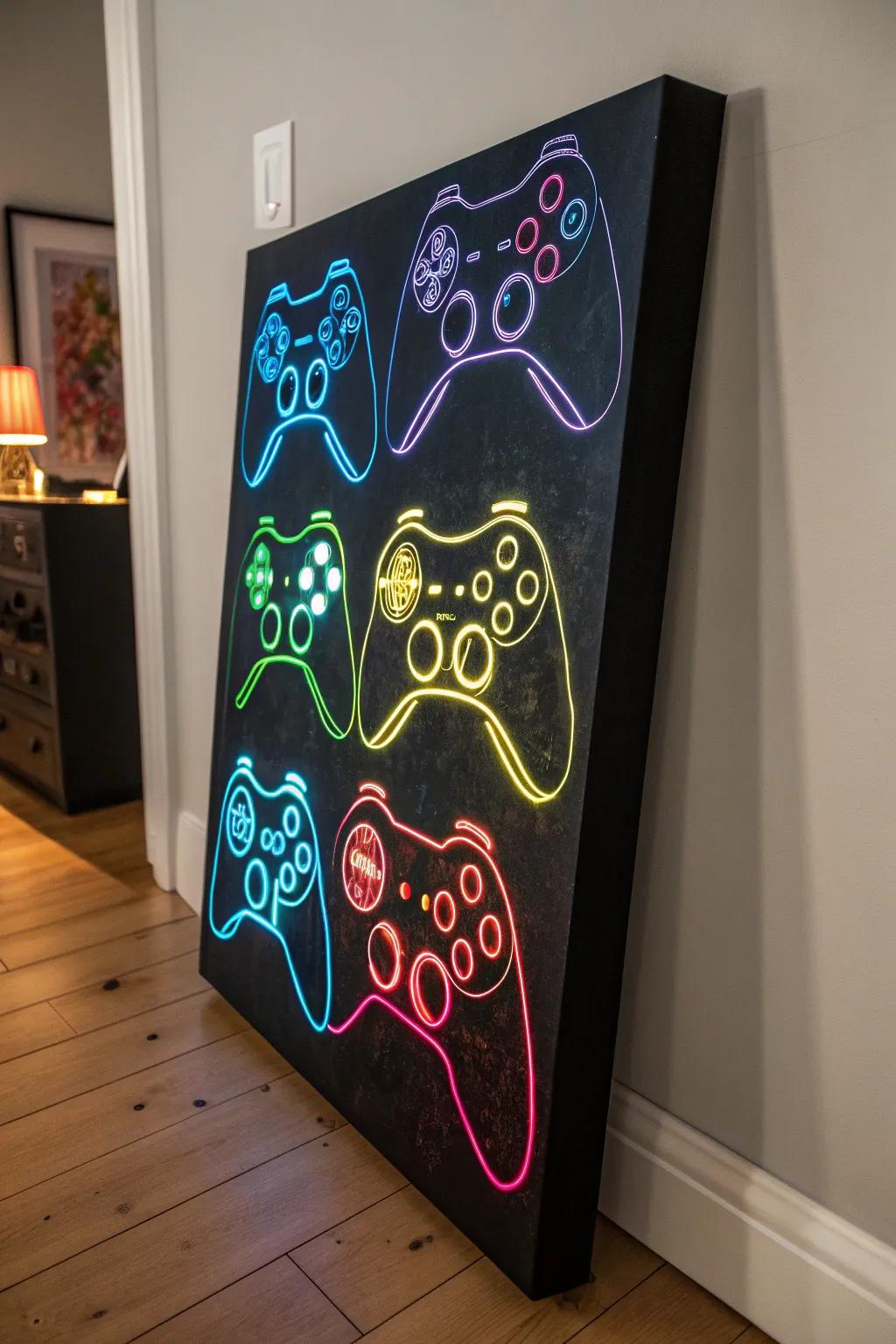 Illuminate your space with vibrant game controller silhouettes—where nostalgia meets craftsmanship.