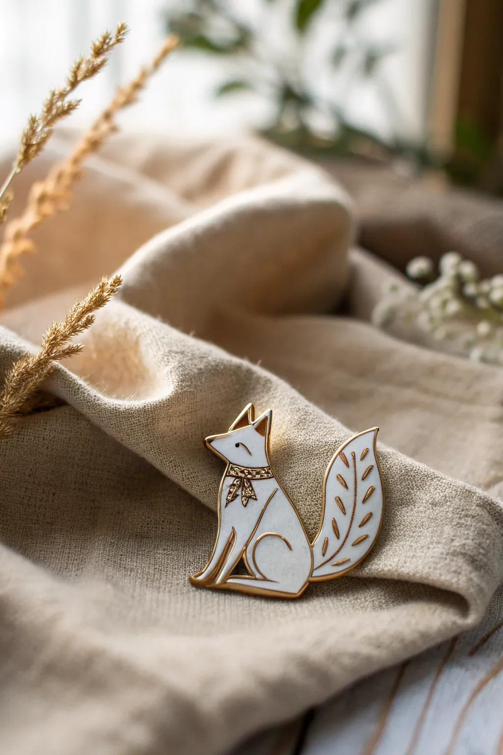 Embrace the wild with elegance – a minimalist enamel pin that speaks volumes.