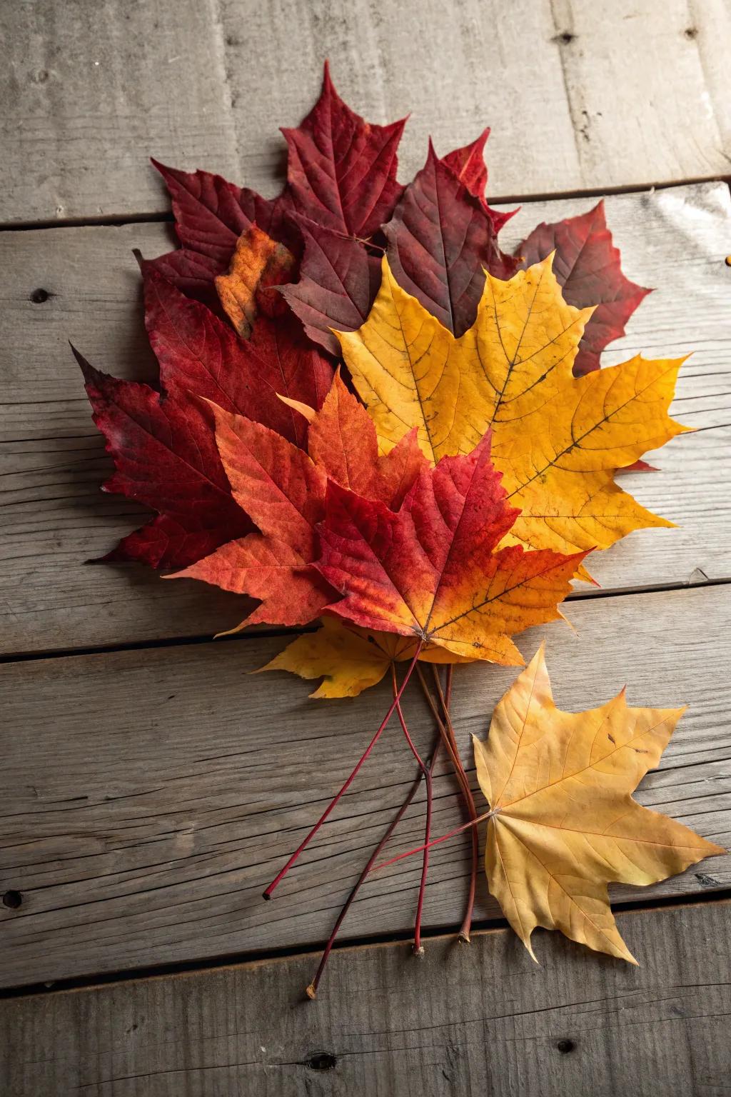 Embrace the beauty of autumn with a simple yet stunning leaf collage.