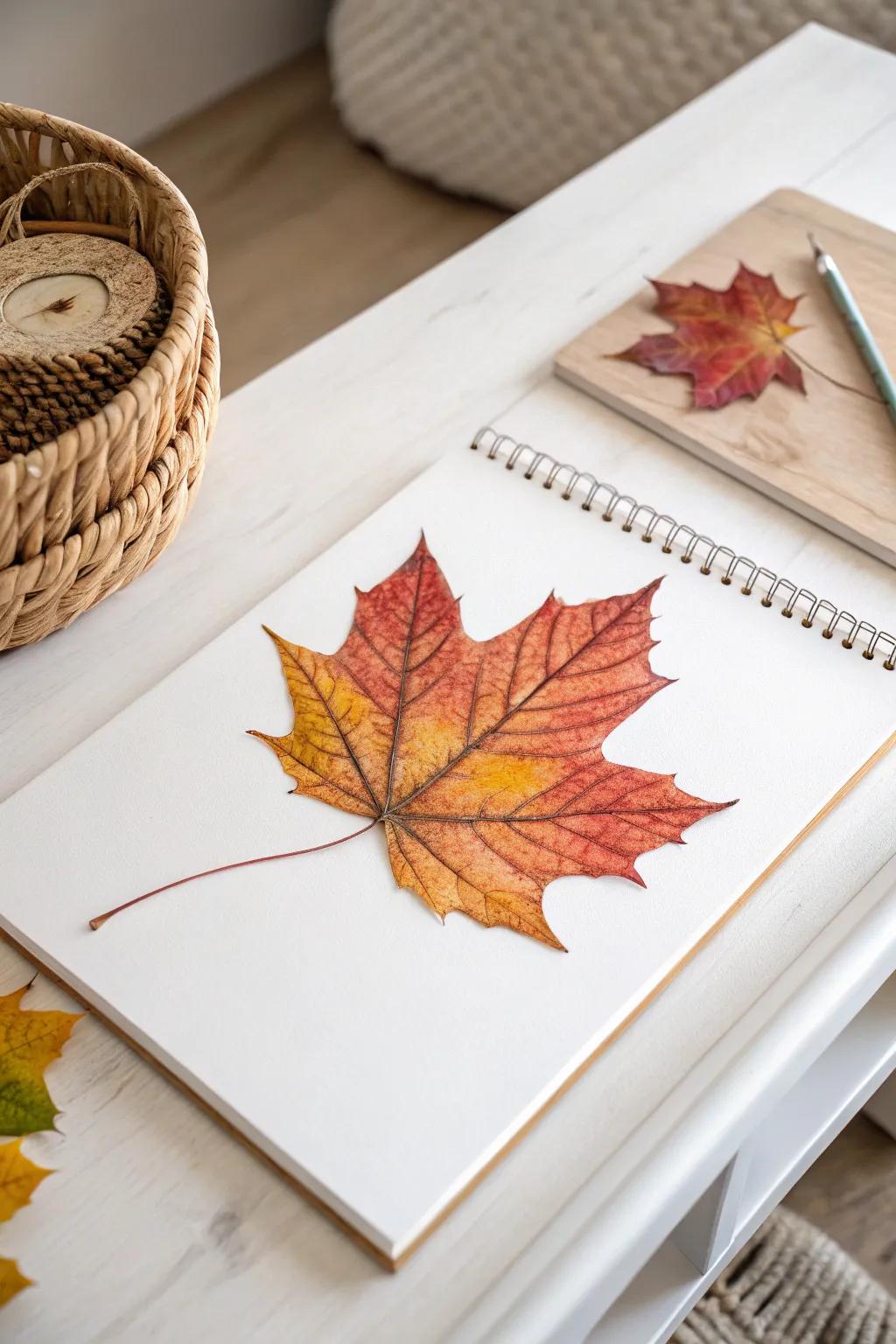 Embrace the warmth of autumn with the simplicity of hand-drawn leaves.