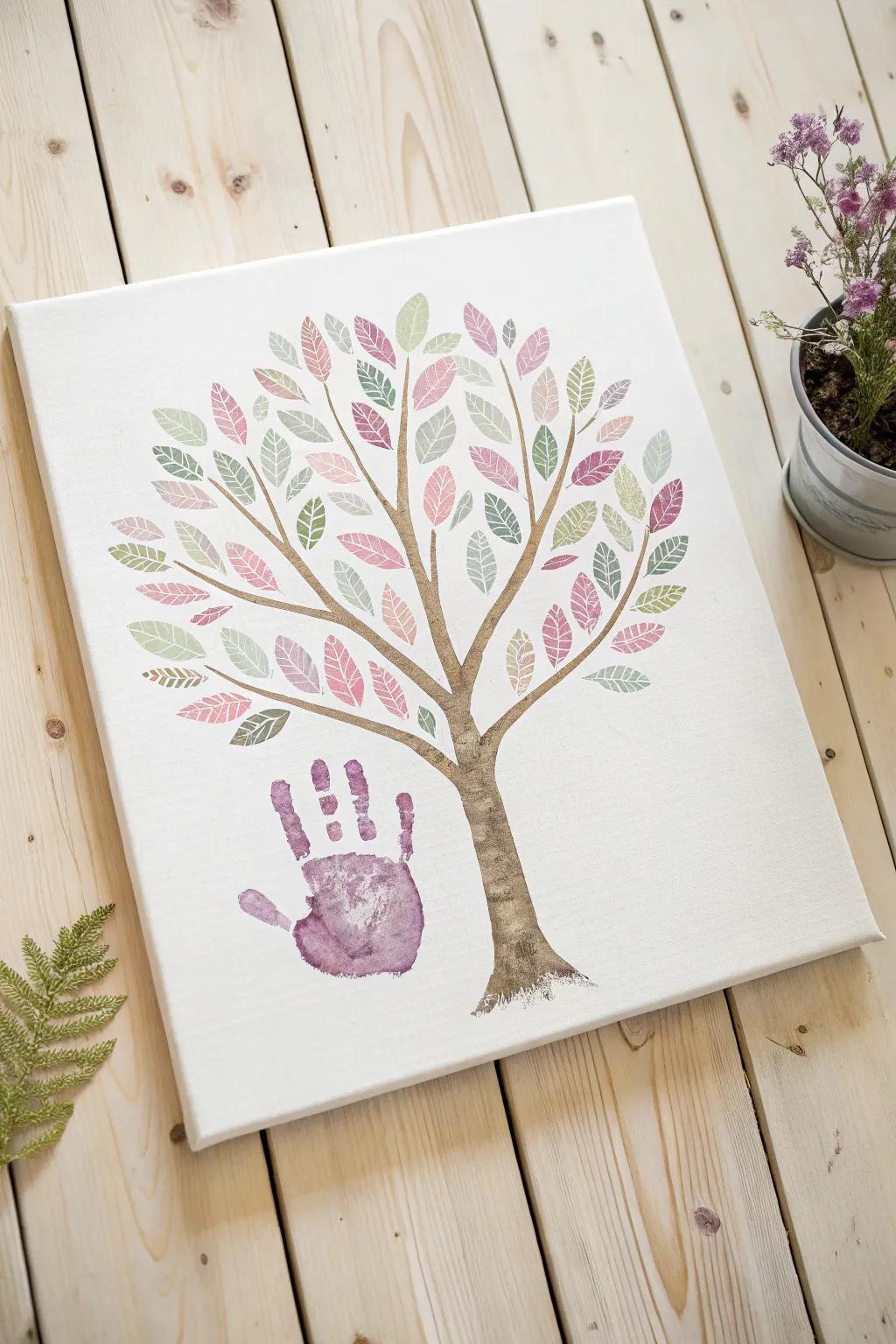 Celebrate Father's Day with a touch of handcrafted charm: a simple handprint turned into a beautiful masterpiece!