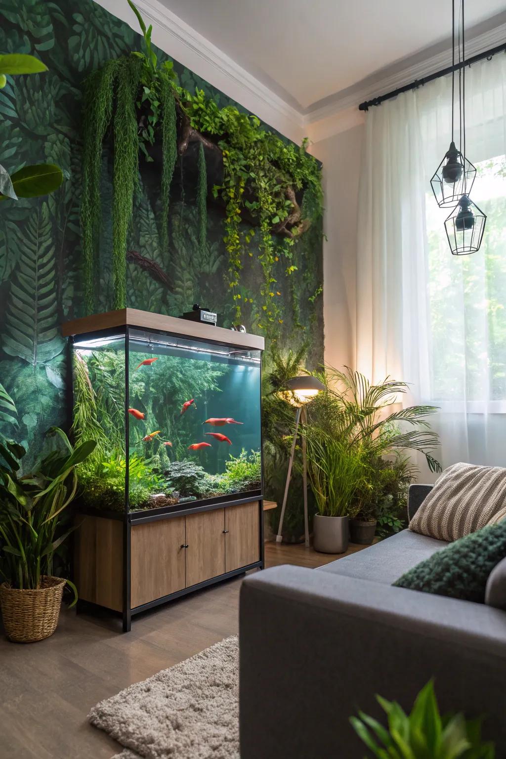Turn your aquarium into a tropical jungle escape.