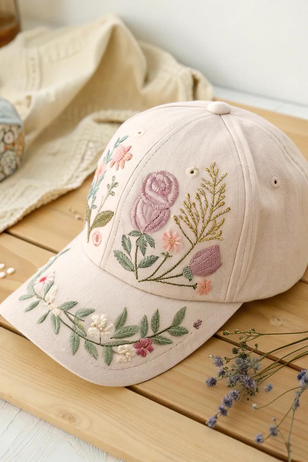 Bloom with style: Transform your fitted hat into a floral masterpiece. 🌸 #FloralElegance #MinimalistChic