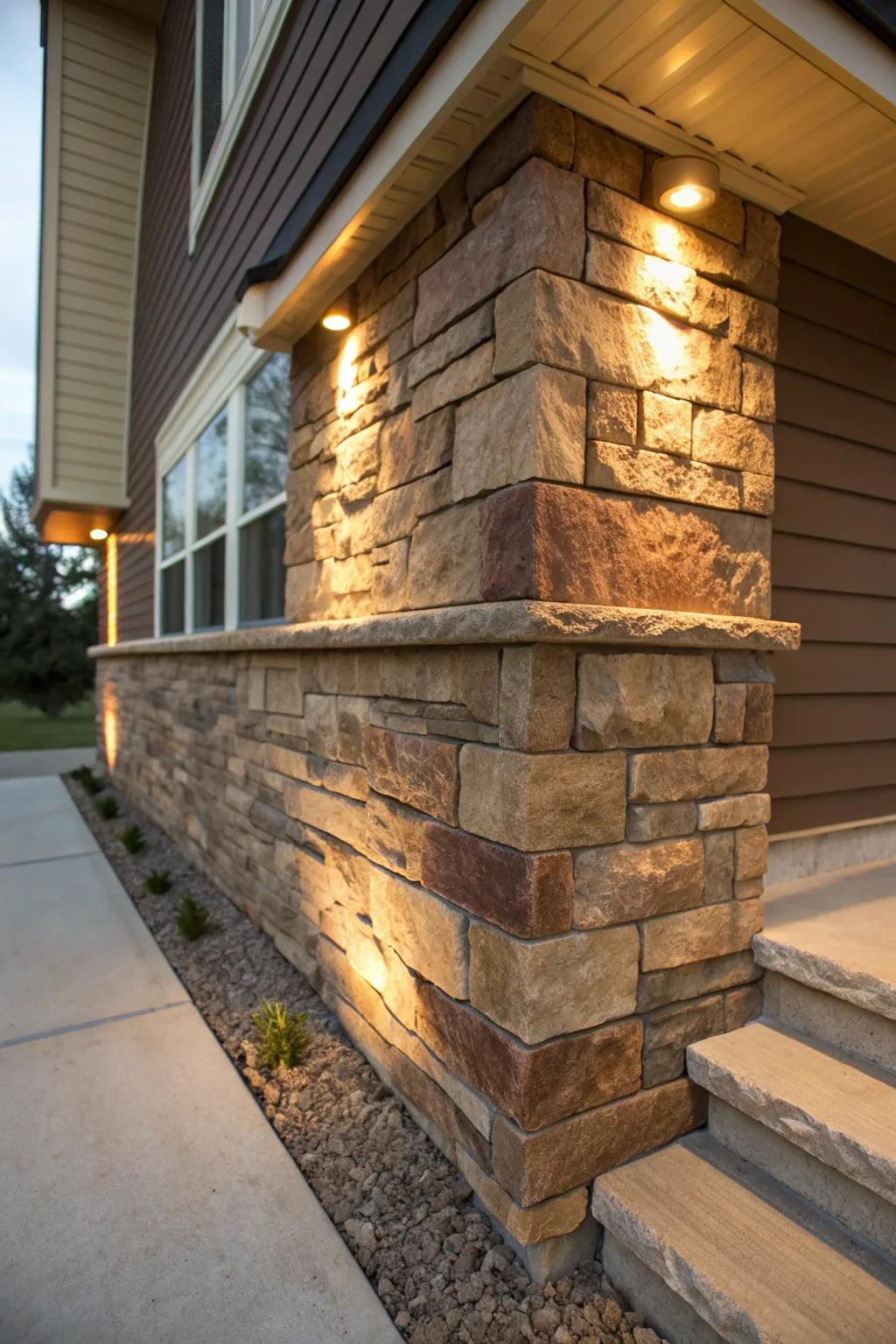 Transform your foundation with timeless elegance—stone veneer skirting that defines craftsmanship.