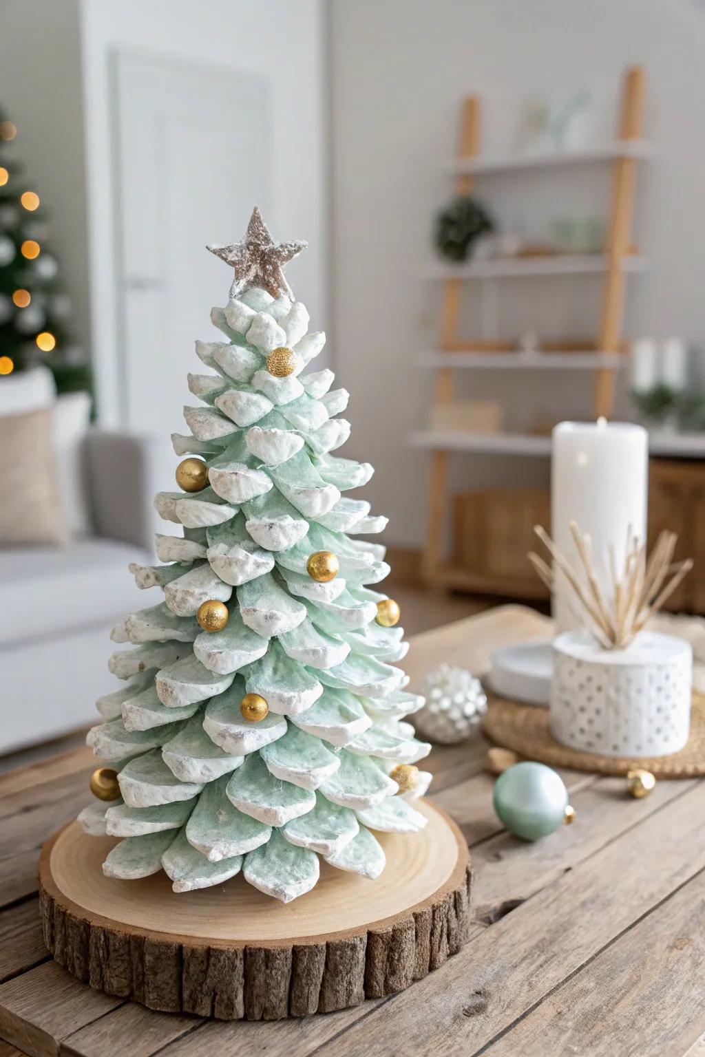 Transform pinecones into charming Christmas trees with a touch of paint and tiny ornaments, bringing natural beauty and festive cheer to your home.