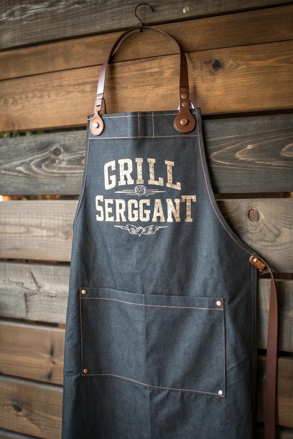 Suit up for the kitchen battlefield with a 'Grill Sergeant' apron—where style meets humor.
