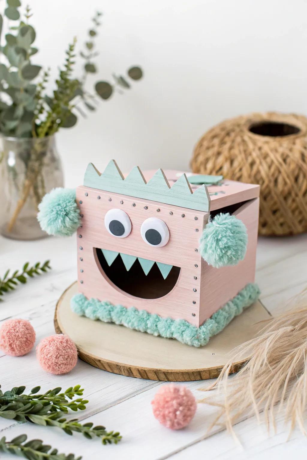 Capture hearts with this charming monster mouth Valentine's box, where simplicity meets playful creativity.