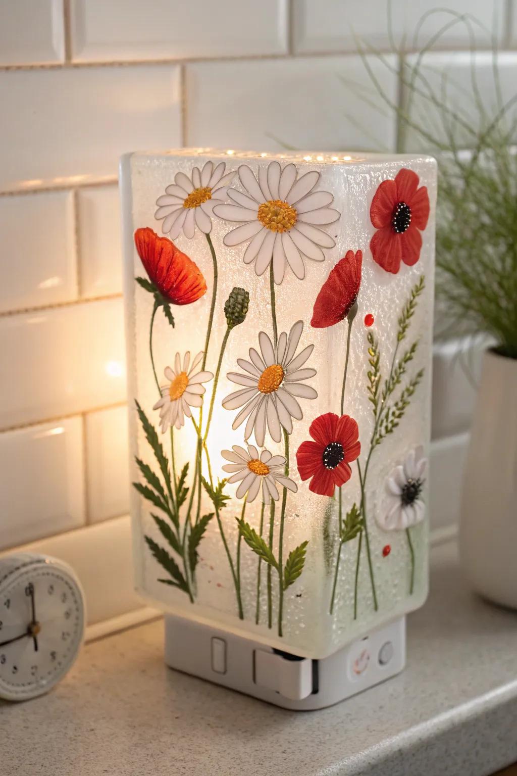 Illuminate your space with floral elegance and serene beauty.