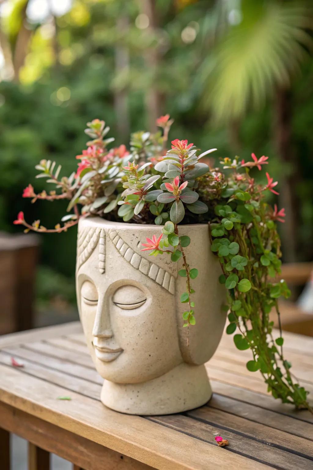 Bring your garden to life with whimsical face-shaped planters—where art meets nature.