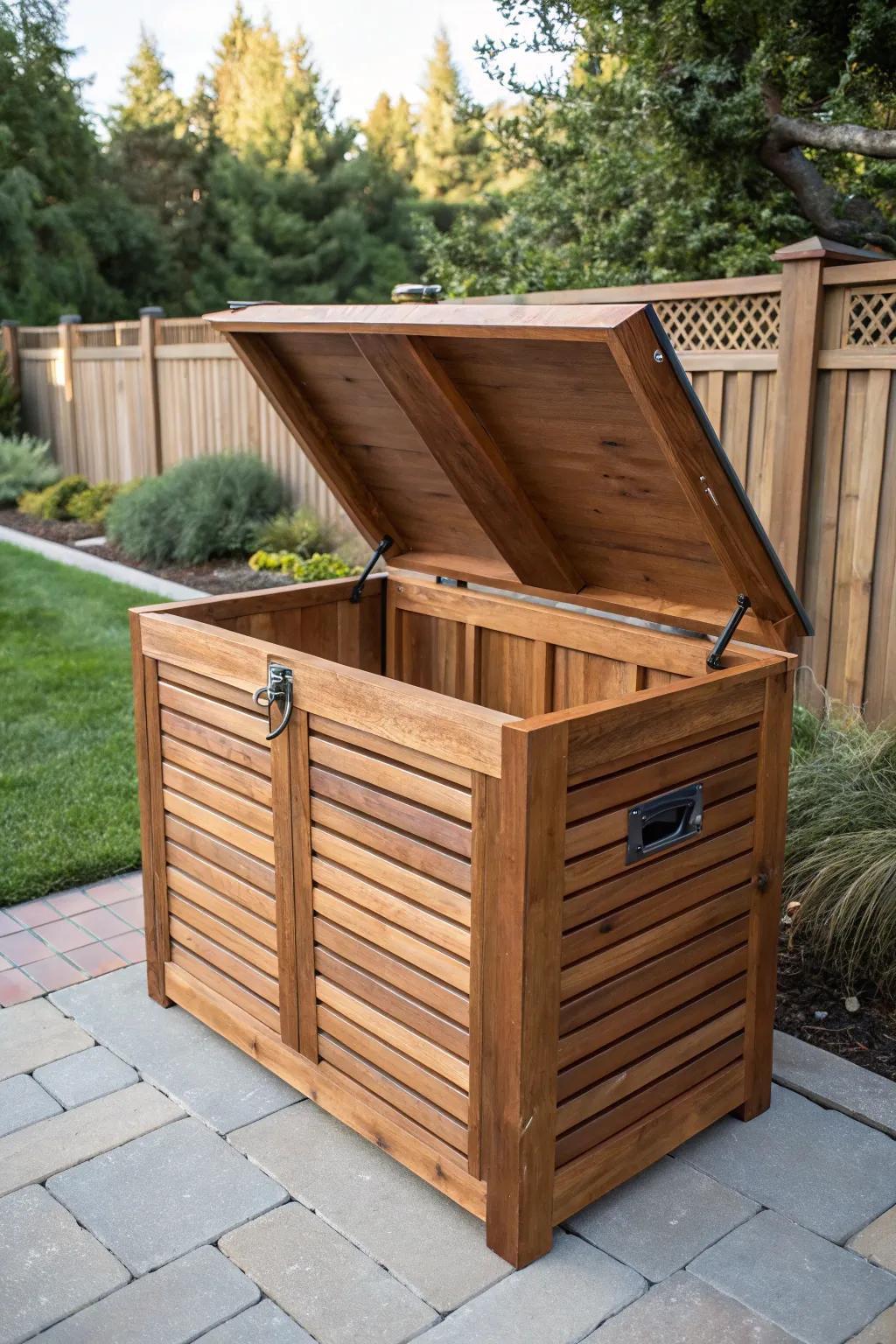 Showcasing craftsmanship: A DIY wooden generator enclosure that blends functionality with aesthetic appeal.