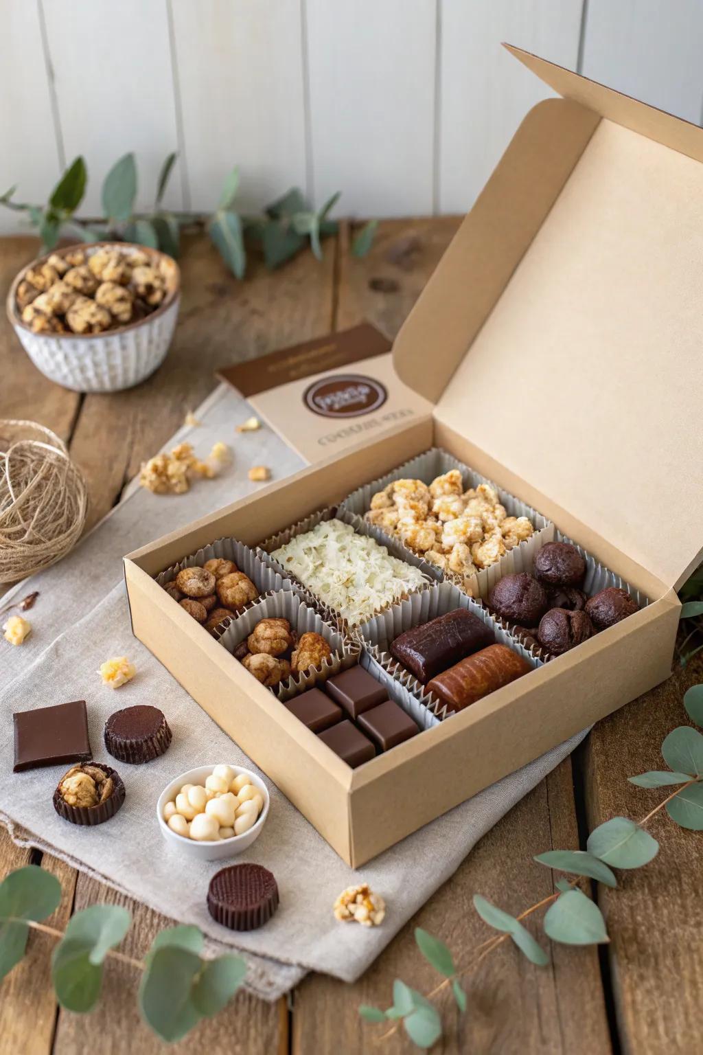 Indulge in the art of snacking with our curated gourmet gift box, perfect for any occasion.