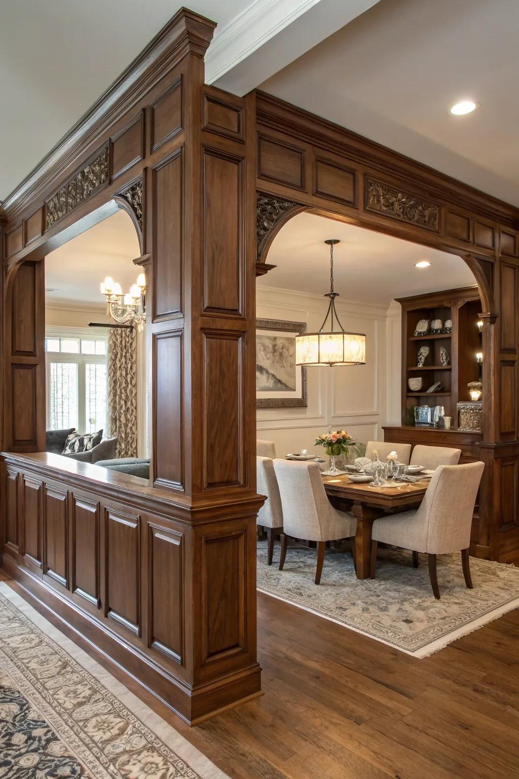 Crafted Elegance: Redefine your space with a stylish half-wall.