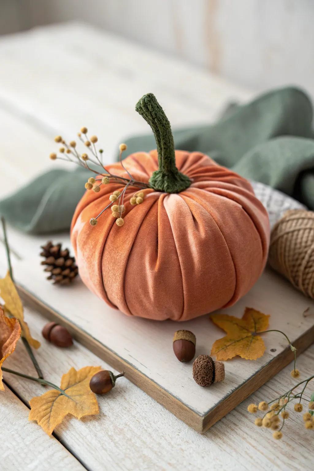 Celebrate fall with charming fabric pumpkins—perfect for a minimalist Halloween touch!