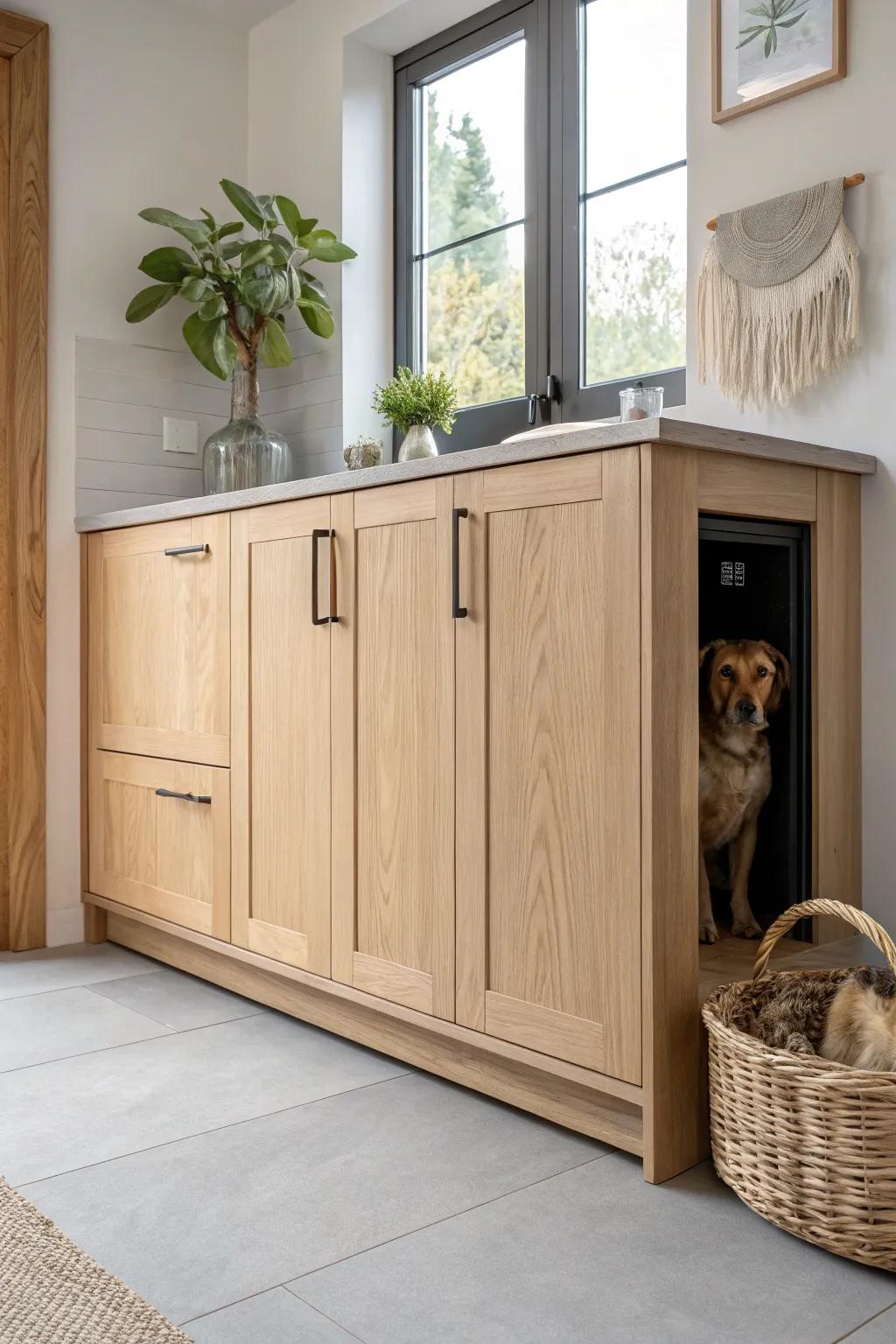Discover the charm of hidden pet passages with our Cabinet Cutie design—where functionality meets flawless aesthetics!
