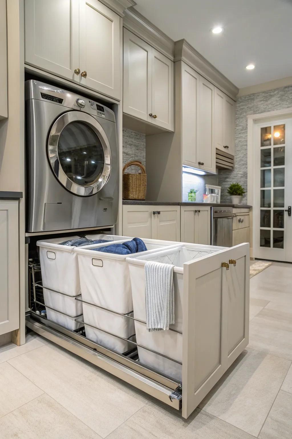 Seamlessly integrate hampers into your cabinetry design.