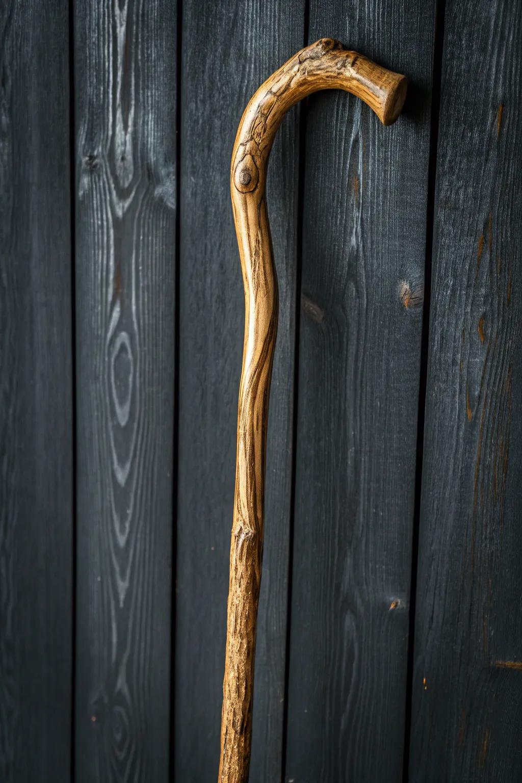 Discover the unique beauty of a handcrafted walking stick made from a naturally fallen branch. Each piece tells its own story.