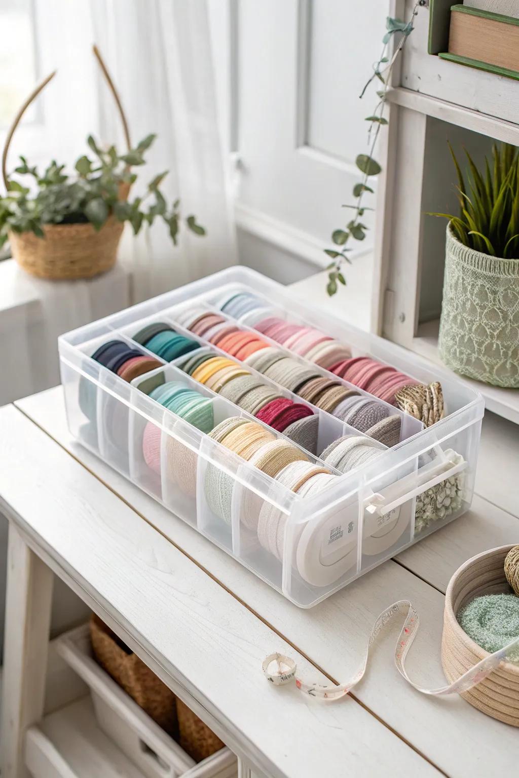 Organize your creativity with minimalist charm: Discover the beauty in simplicity with clear storage solutions.