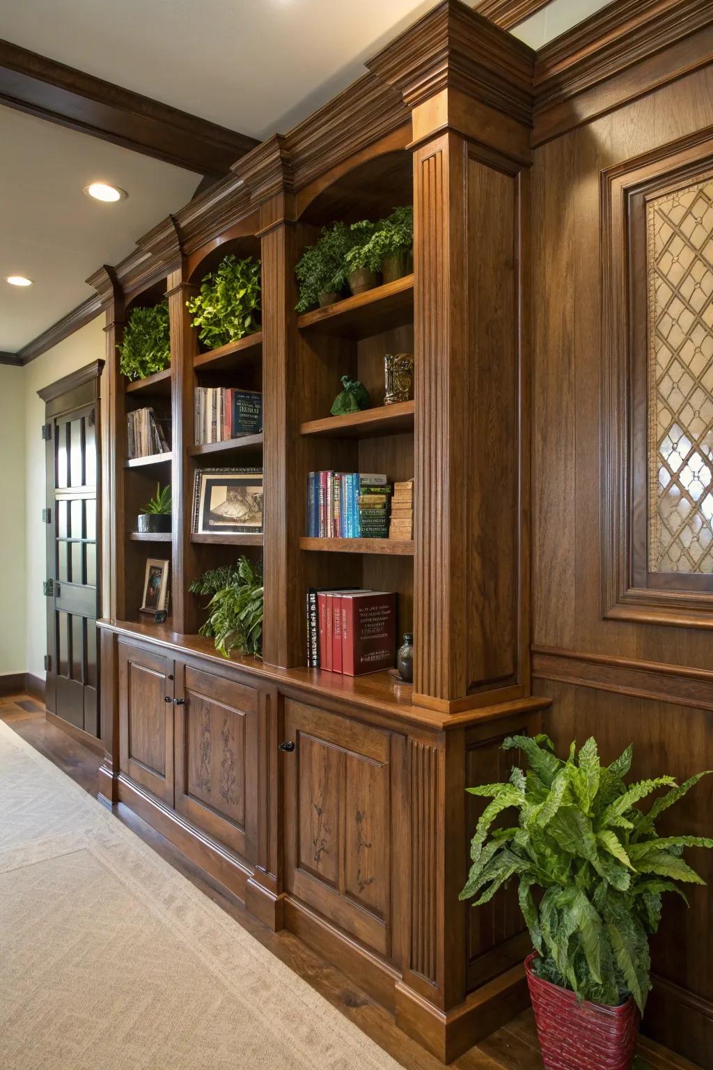 Elevate your space with expertly crafted built-in shelves: a perfect blend of functionality and style.