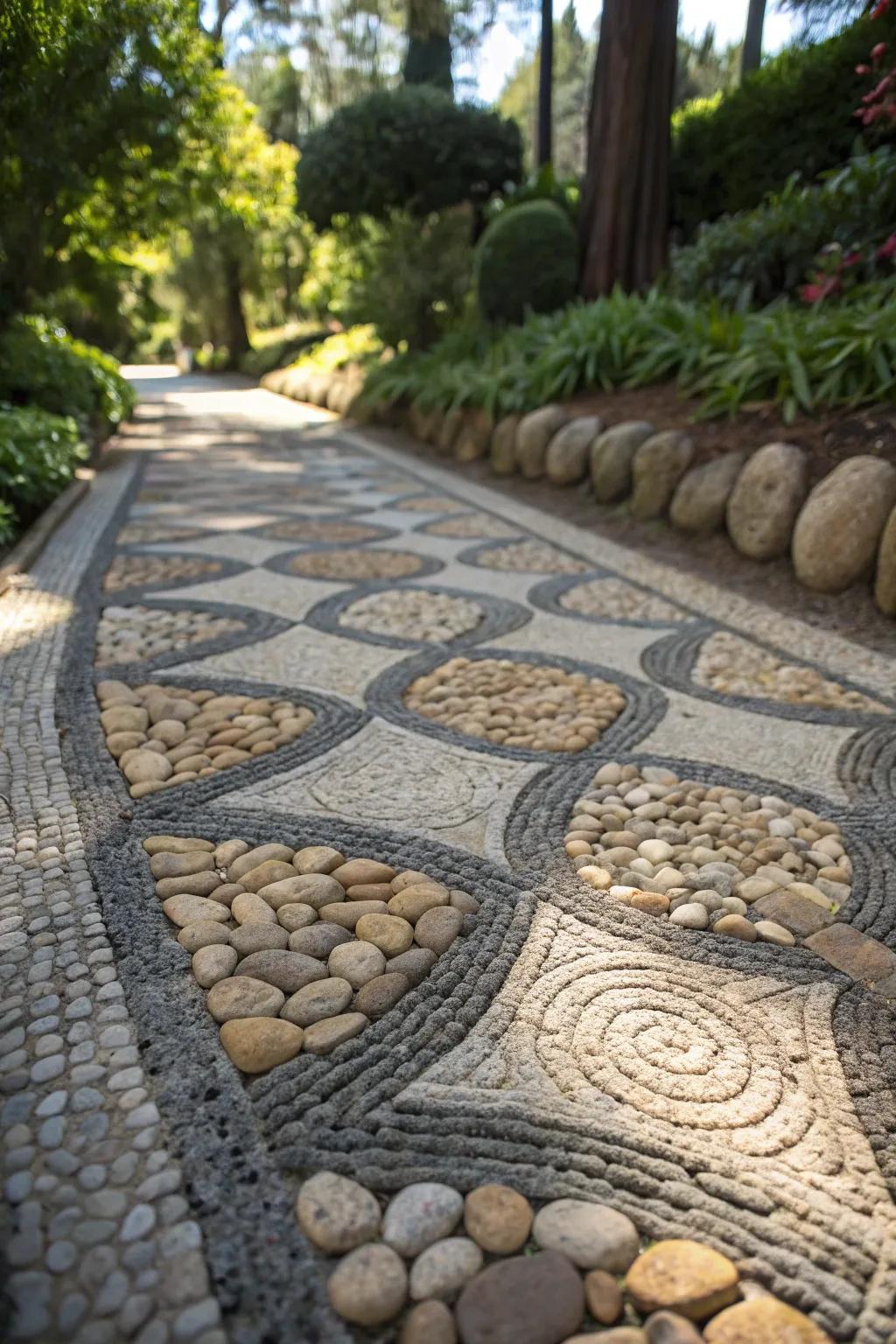 Step into serenity with a masterfully crafted stone pathway, where each stone tells a story of dedication and artistry.