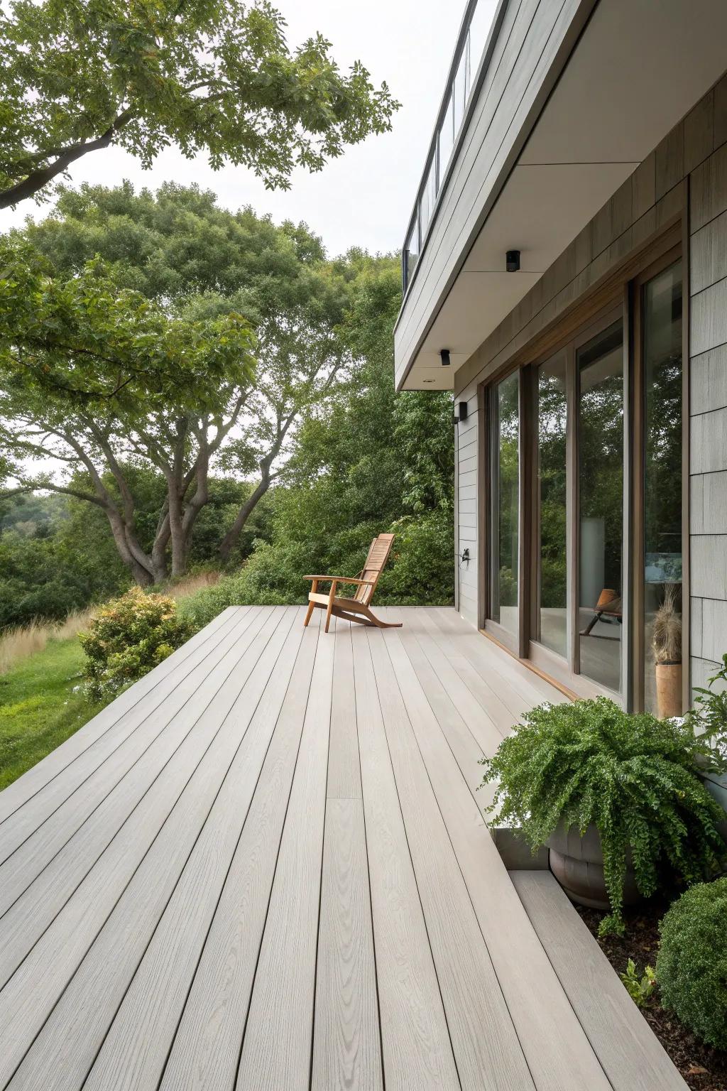 Find your zen with a minimalist deck that exudes elegance and simplicity.