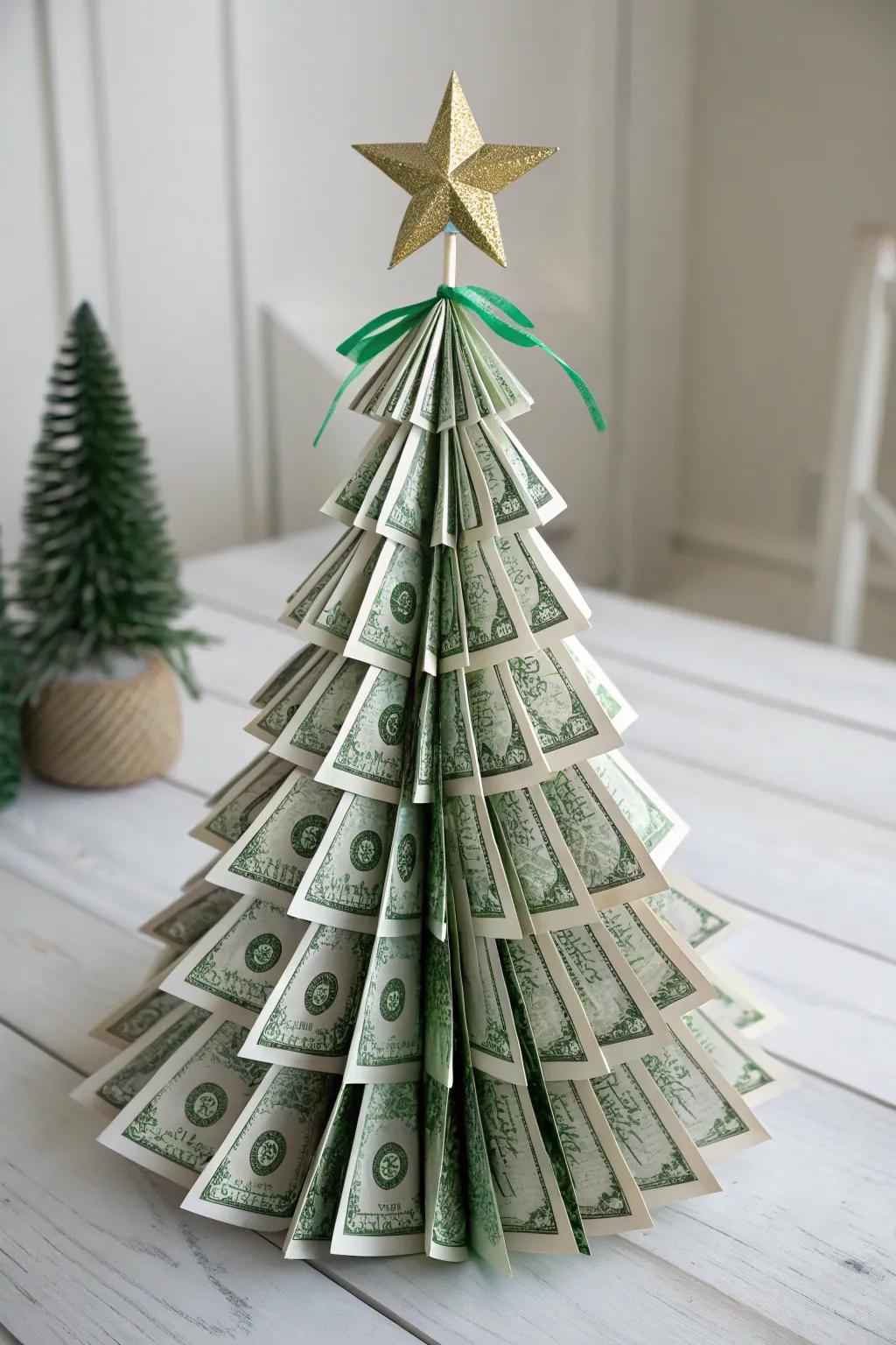Elegance meets simplicity: Discover the art of crafting a minimalist money tree for the holidays.