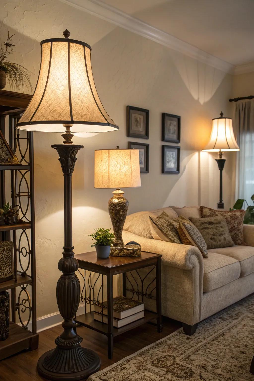 Layered lighting creates a warm and inviting atmosphere in any room.