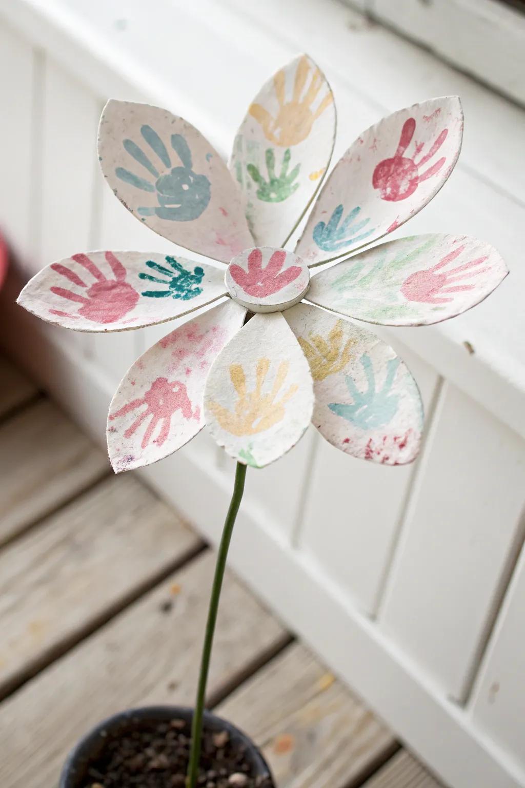 Celebrate Mother's Day with a touch of creativity: Transform tiny handprints into a garden of everlasting blooms.