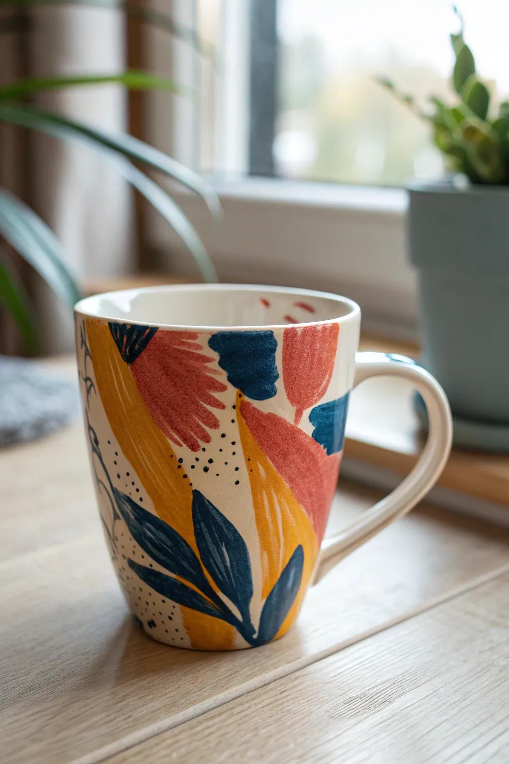 Sip your way through an artful journey with vibrant hand-painted mugs.