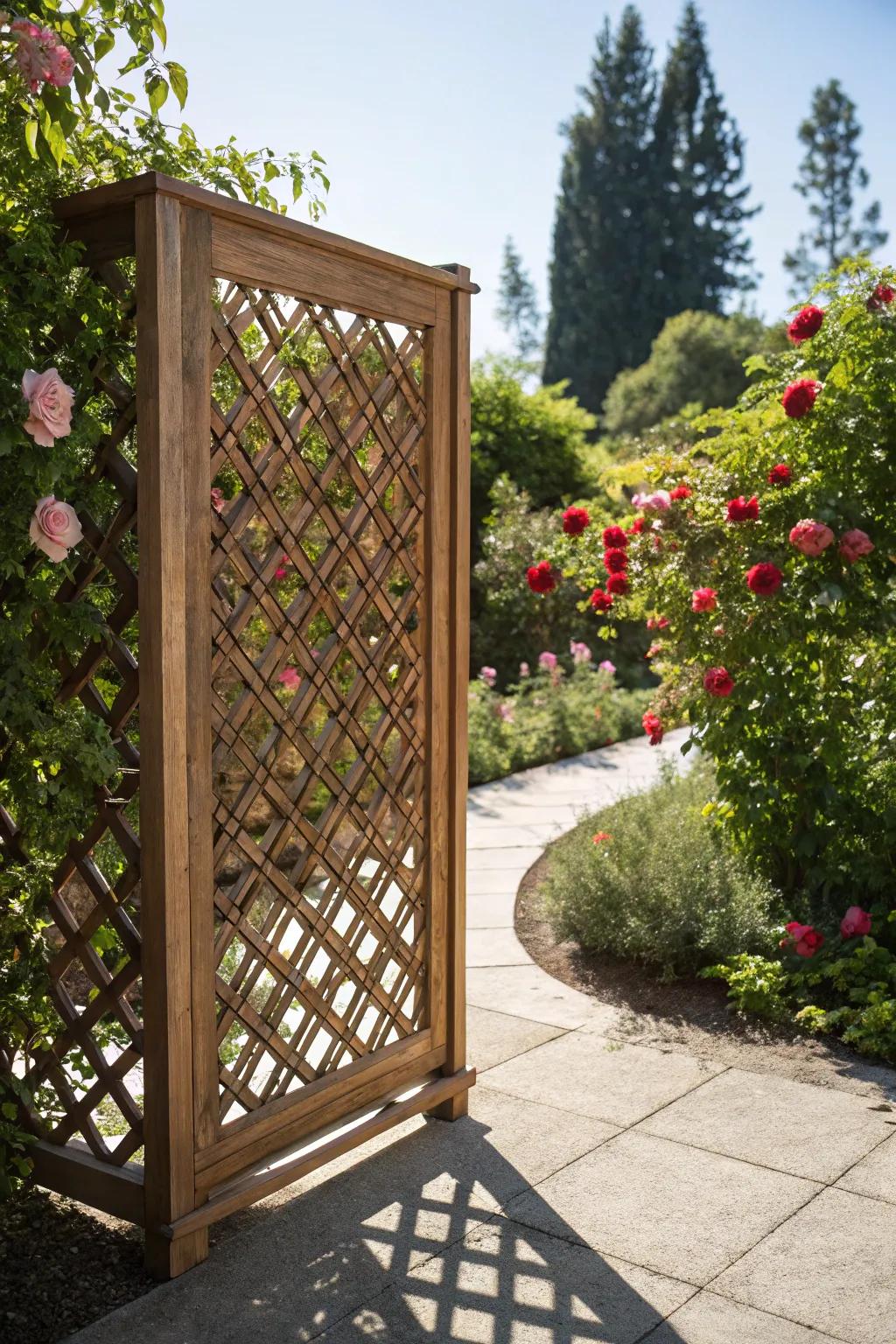 Elevate your garden's privacy with artisanal lattice panels, blending craftsmanship with nature's beauty.