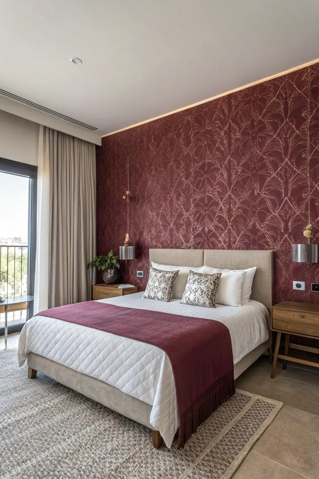 A statement wall can instantly transform and refresh your bedroom's atmosphere.