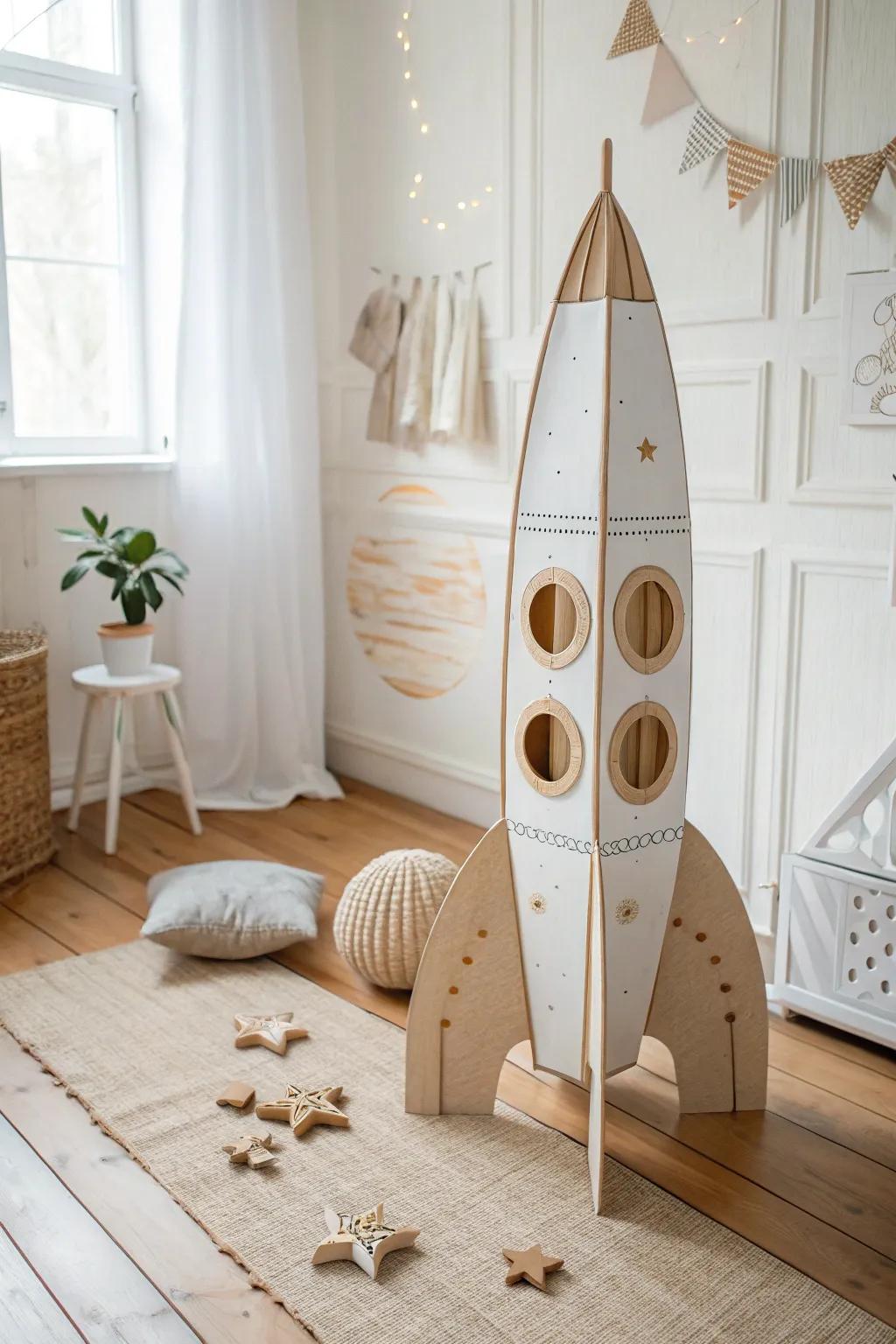 Blast off with creativity: Transform a simple box into a stunning rocket ship and let your imagination soar!