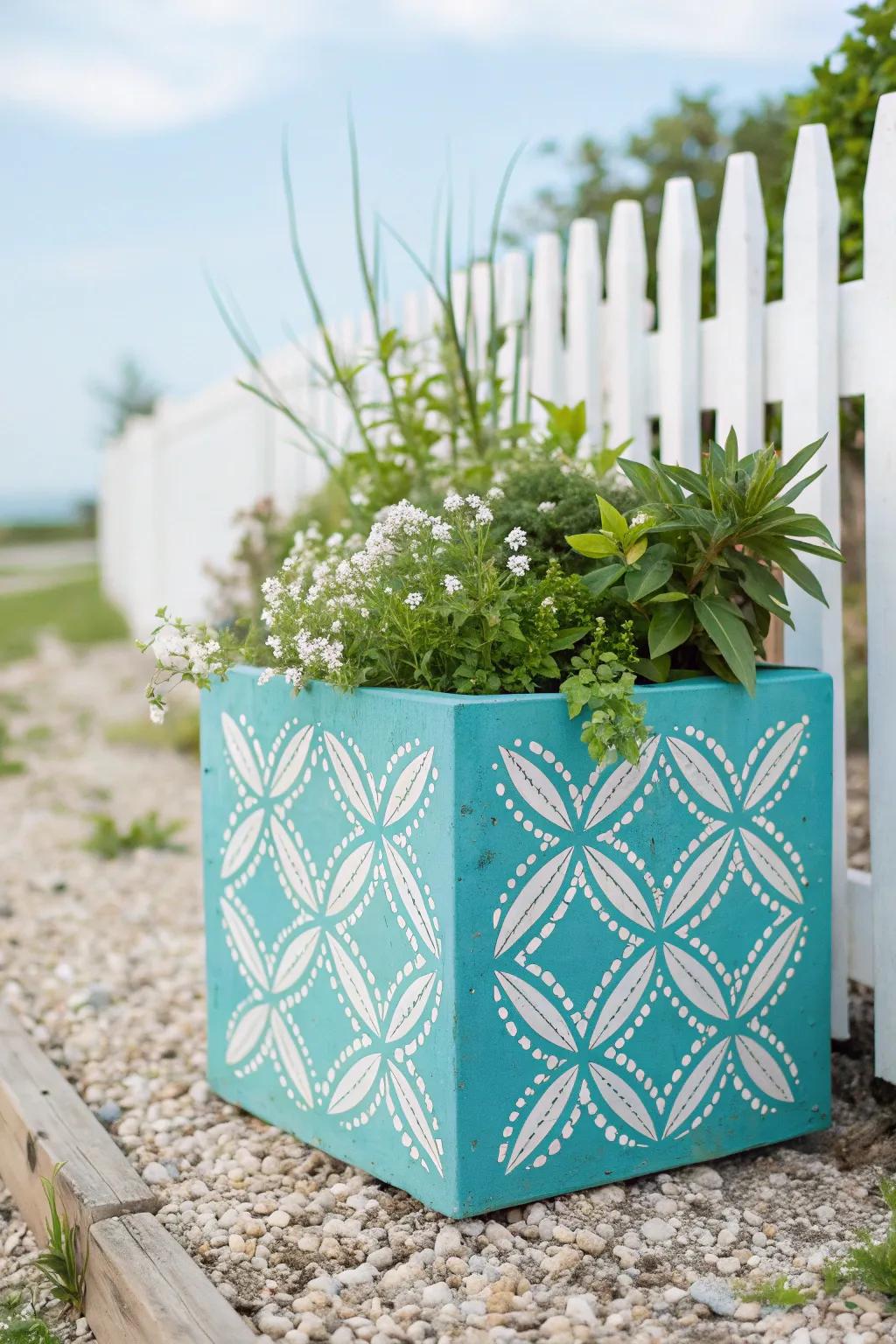 Transform your garden with this vibrant cinder block planter for a touch of color and charm!