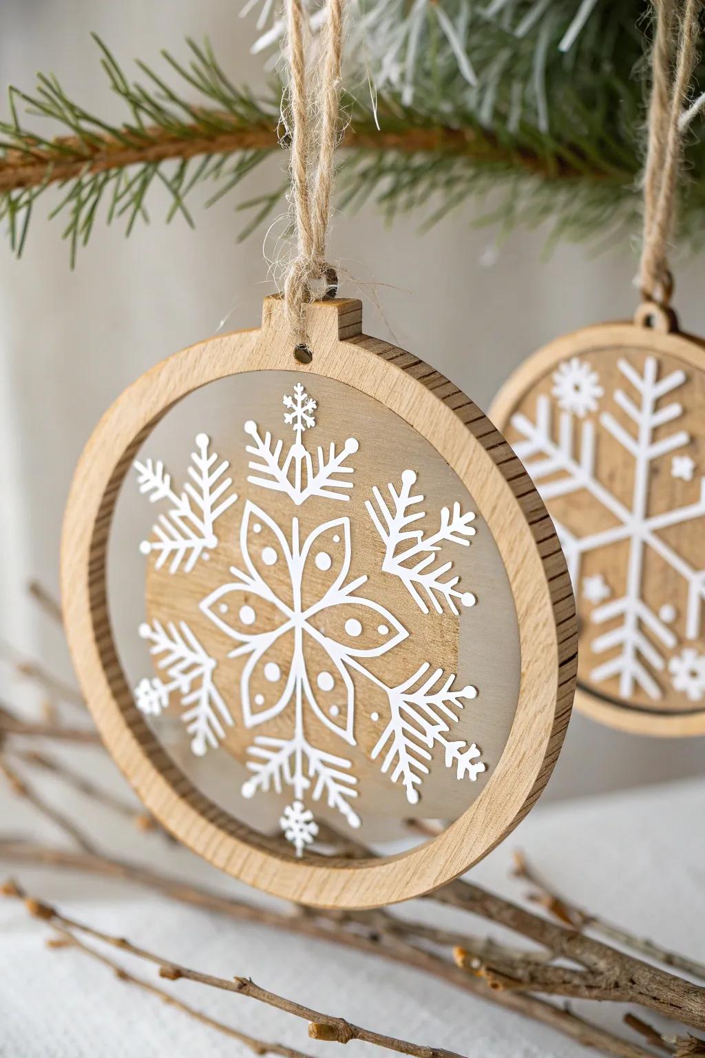 Embrace the winter wonderland with handcrafted snowflake ornaments, where simplicity meets elegance.