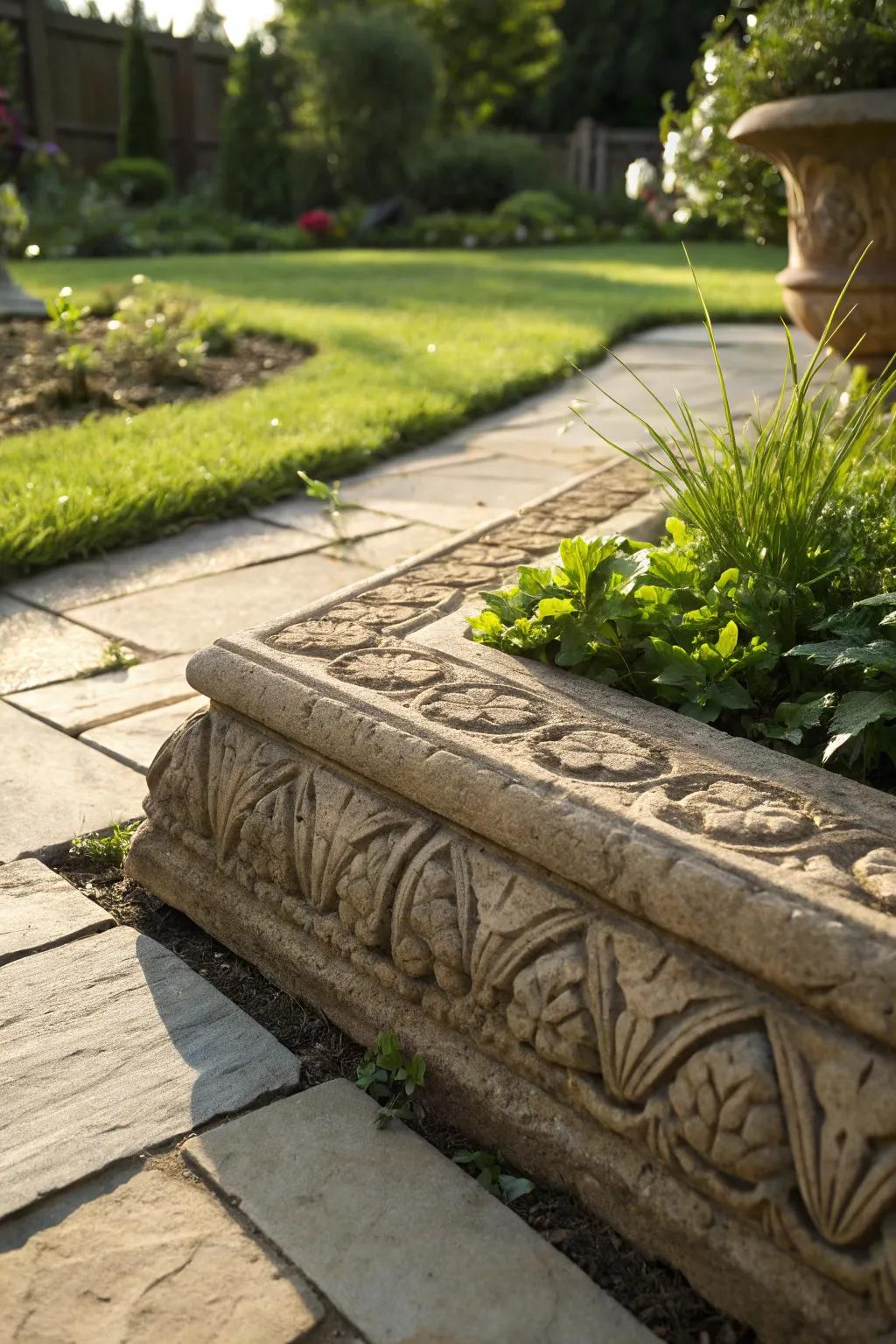 Discover the timeless charm of a classic stone paver border that transforms any garden into a masterpiece of craftsmanship.