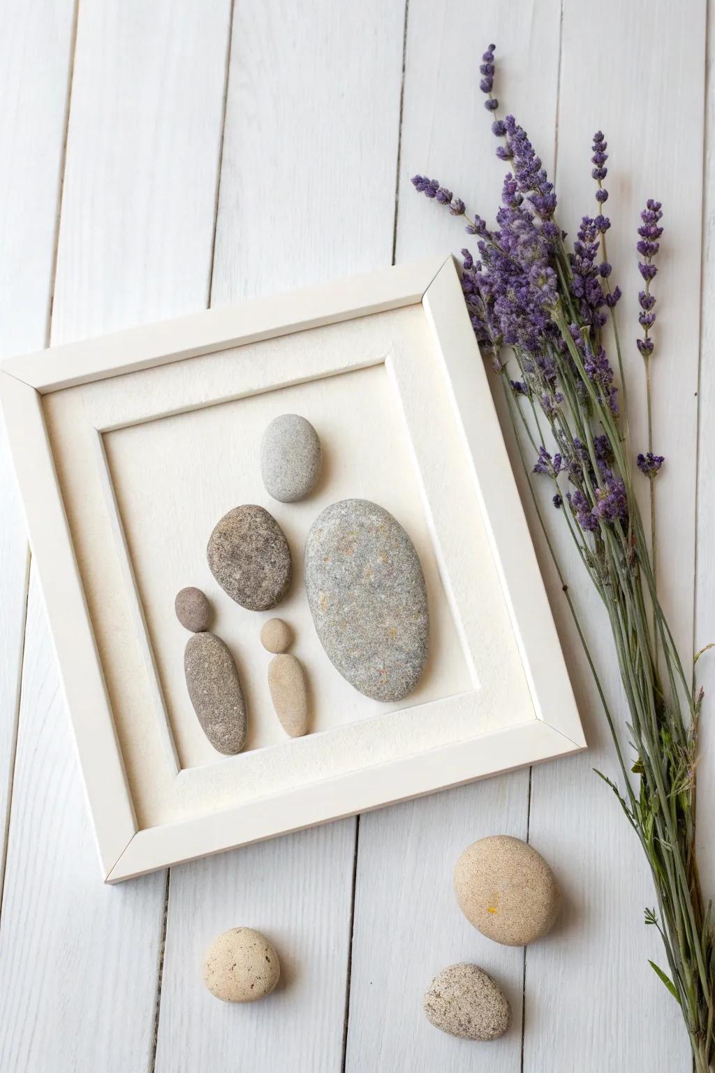 Craft your family's story in stones—each pebble tells a tale of love and togetherness. 🌿