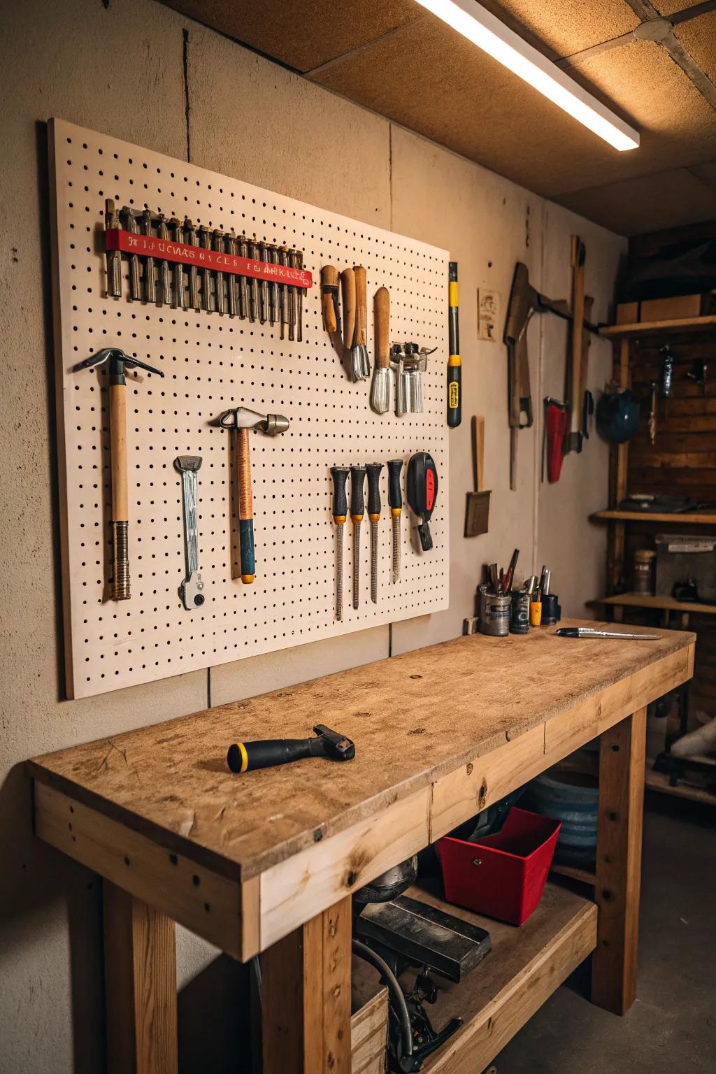 Transform your garage with a classic tool rack: where efficiency meets craftsmanship.