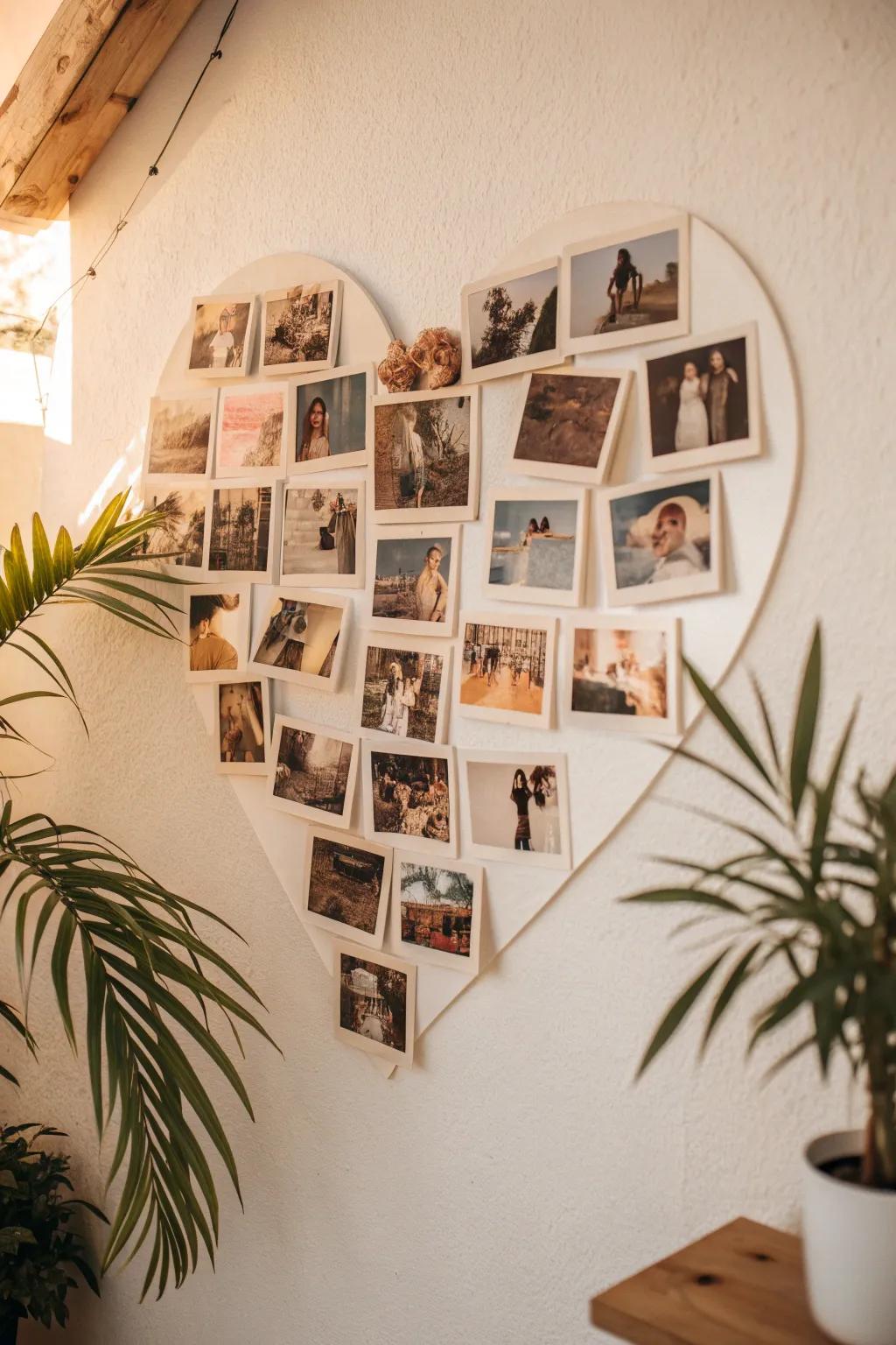 Capture love in every frame with a heart-shaped photo collage that speaks volumes of cherished memories.
