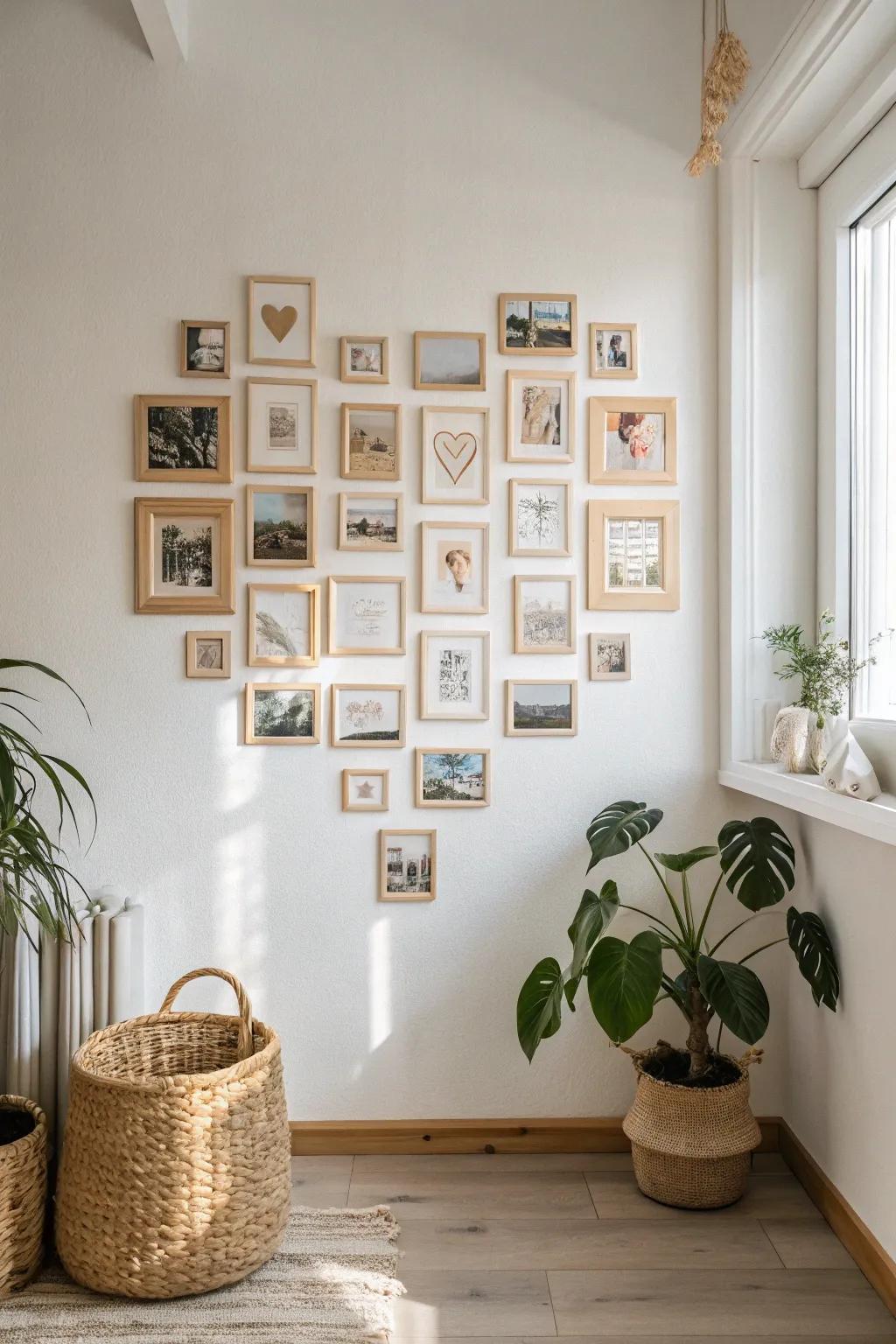 Capture your cherished memories with a heart-shaped photo collage that speaks from the heart.