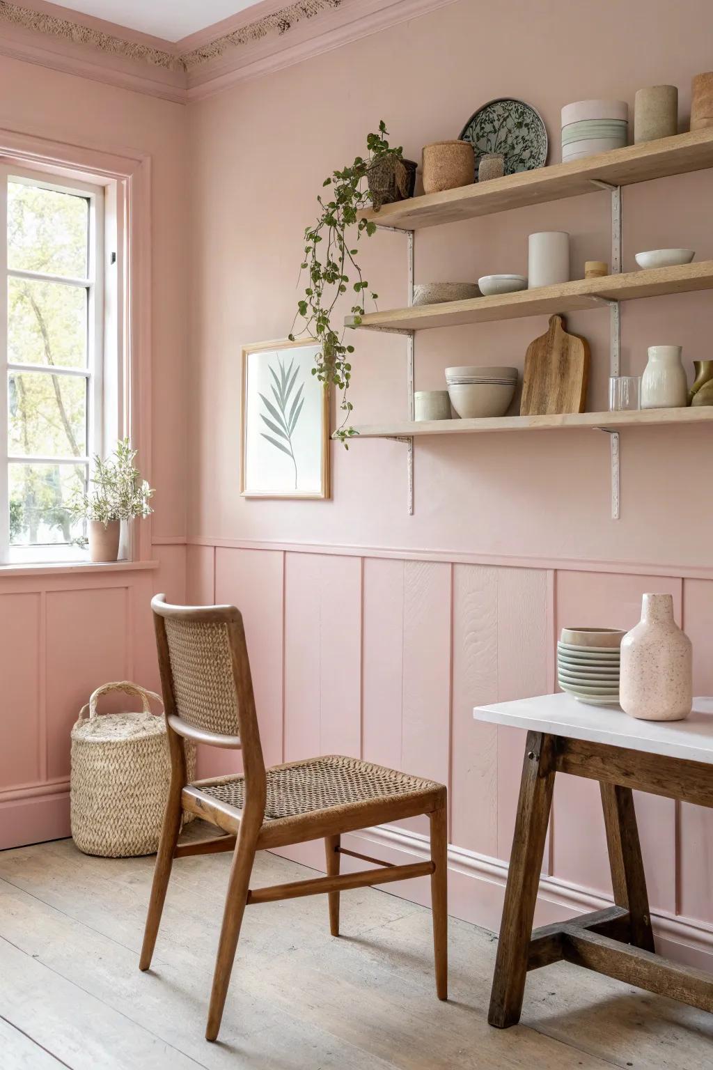 Transform your space with a touch of blush—where creativity meets calm in this dreamy pink craft room.