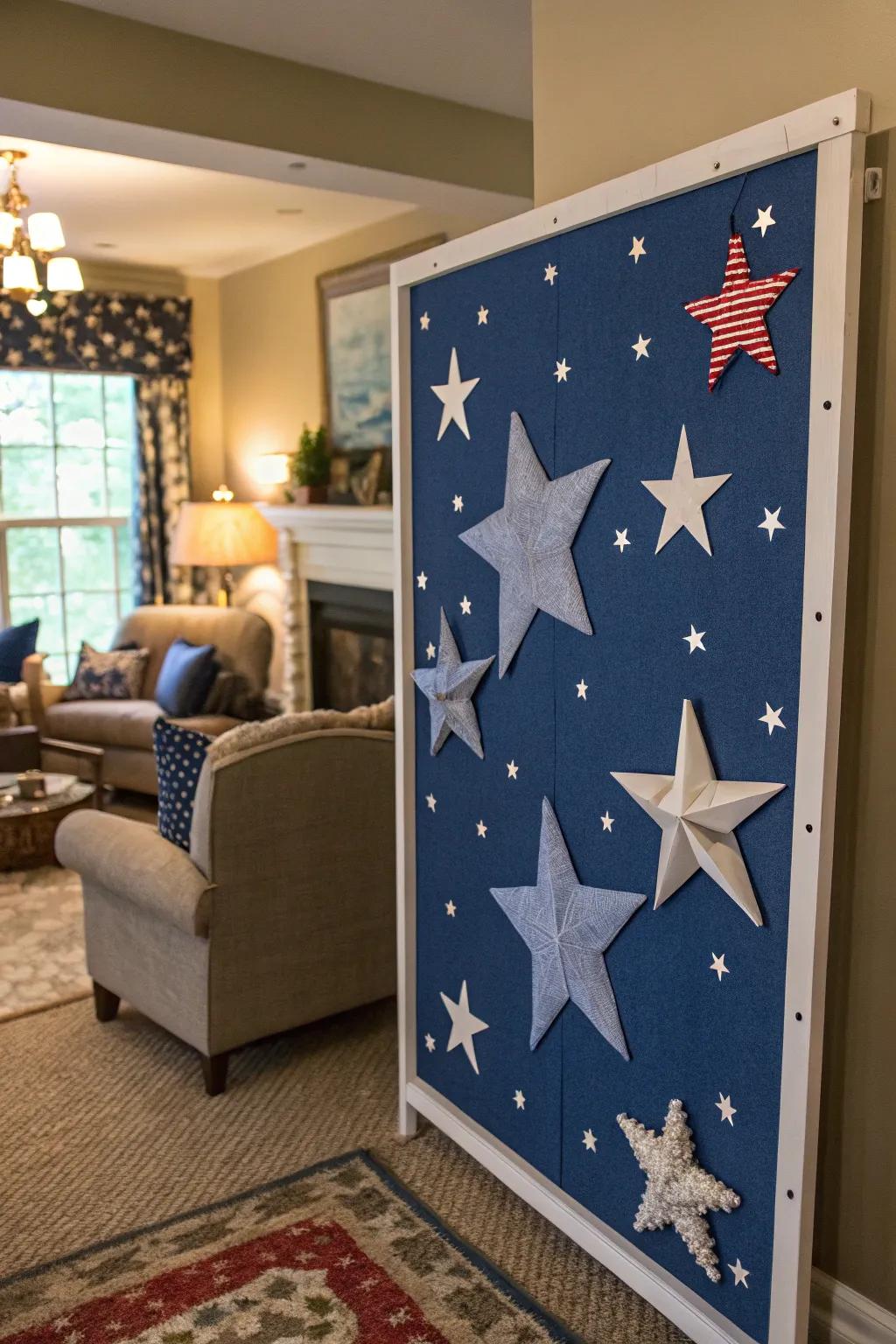 Star-spangled bulletin board that captures the essence of patriotism.