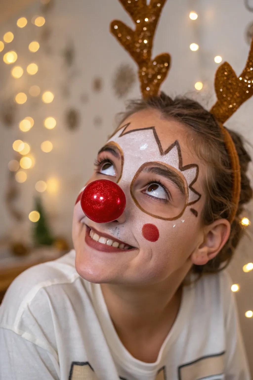 The iconic red nose of Rudolph brought to life with elegant gold accents.