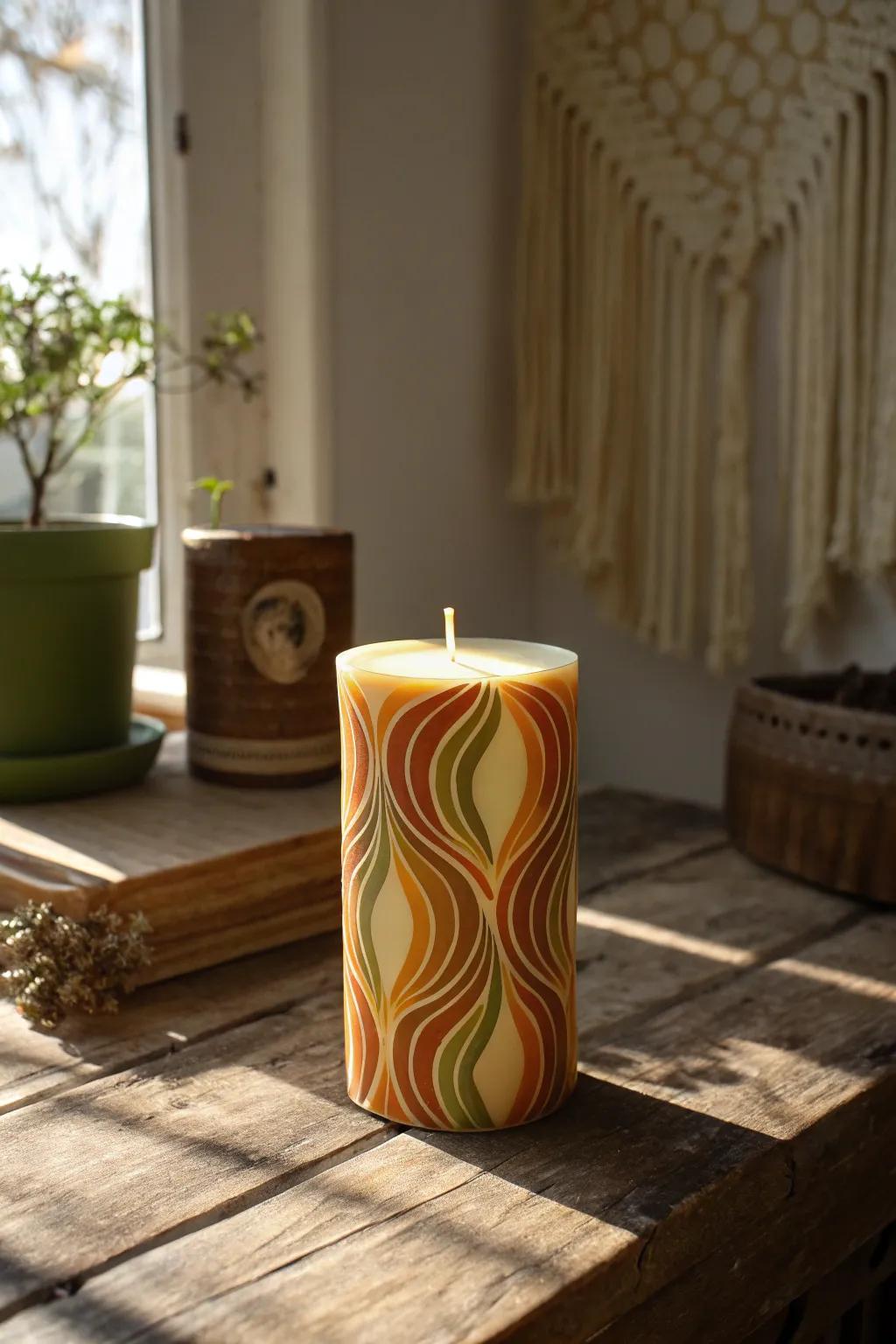 Illuminate your space with vintage warmth: handcrafted retro candles that blend simplicity and charm.
