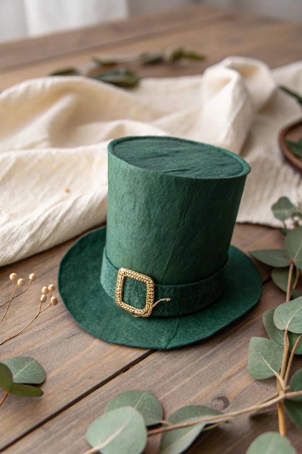 Elevate your St. Patrick's Day decor with these charming mini leprechaun hats, blending simplicity and natural beauty.