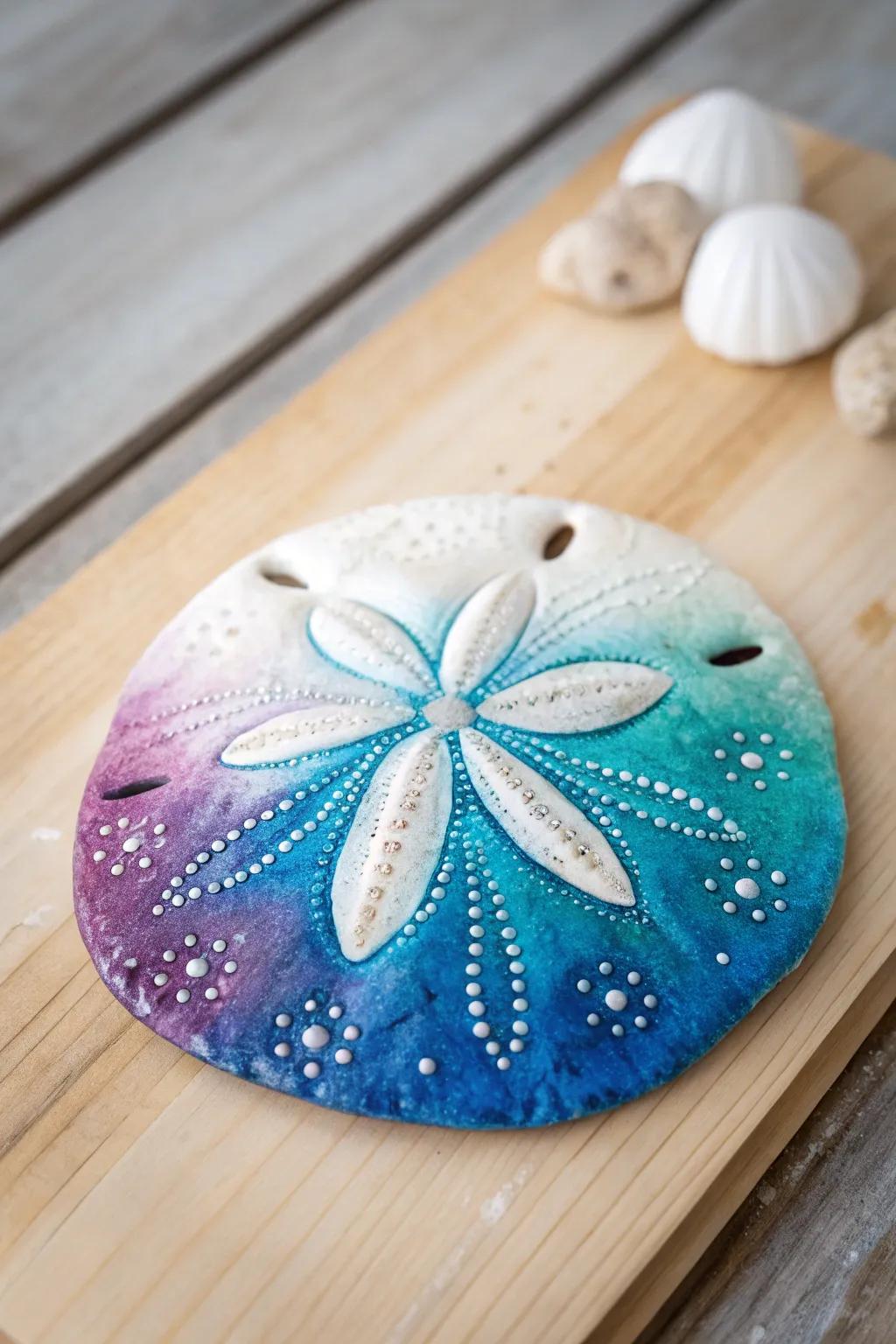 Transform your space with vibrant sand dollar art, adding a splash of oceanic beauty to any room.