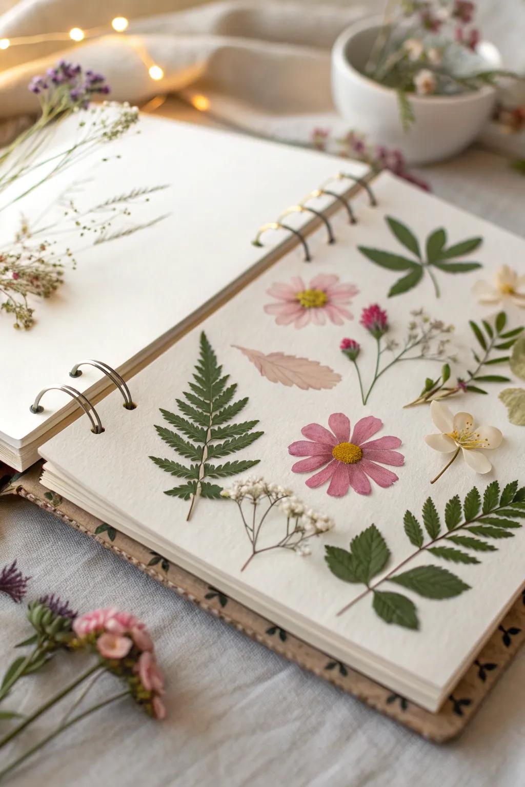 Capture nature's elegance with delicate floral borders for your scrapbook.