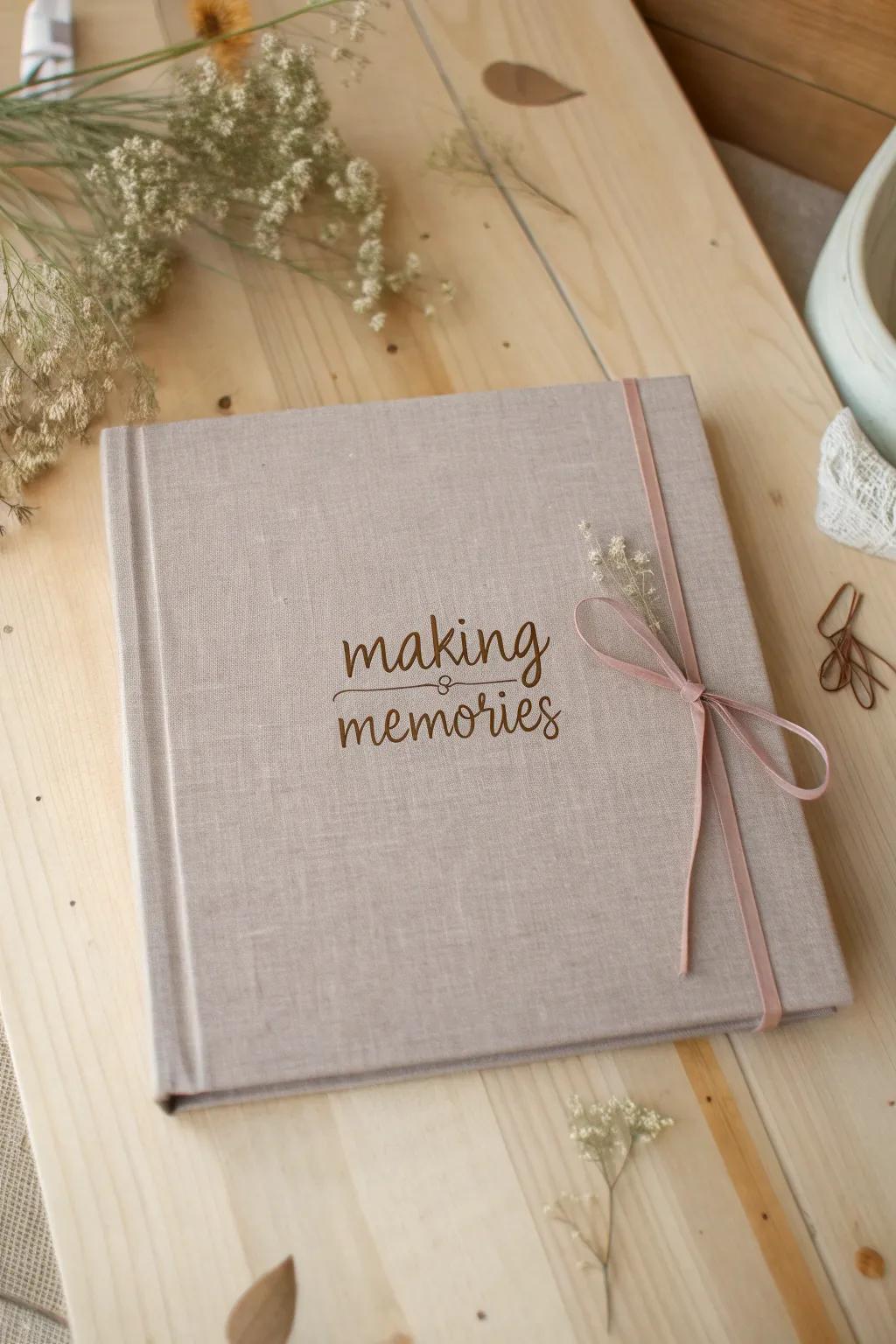 Capture memories with elegance: A personalized scrapbook cover that tells your unique story.