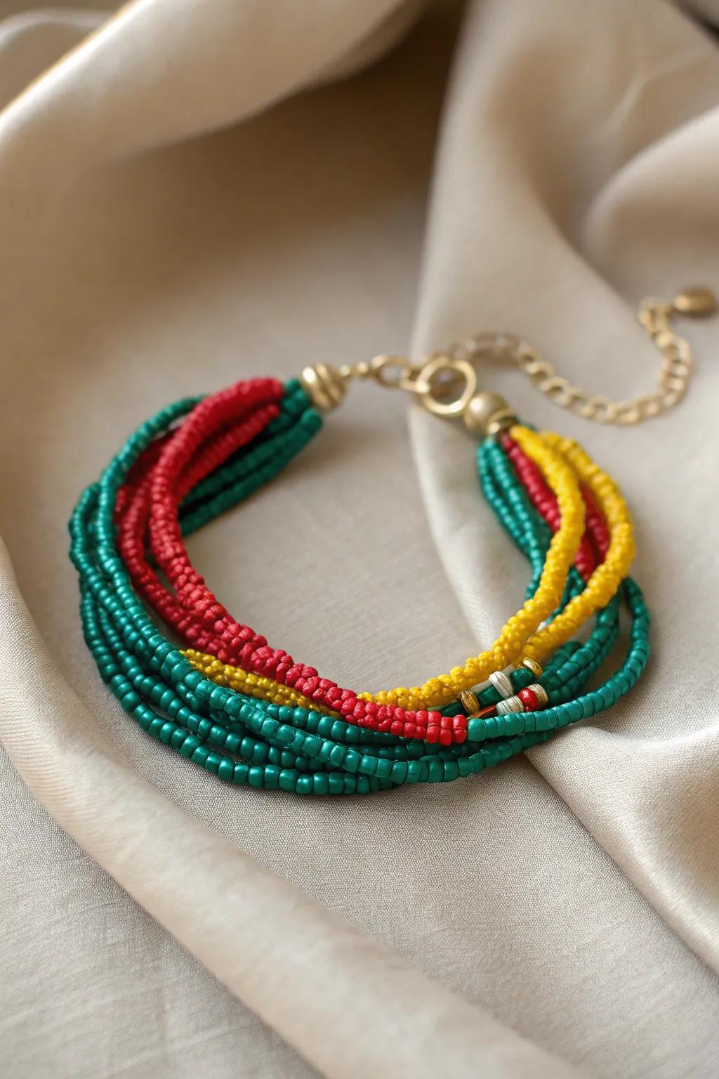 Elevate your style with a burst of colors - discover the beauty of handcrafted multi-strand seed bead bracelets.